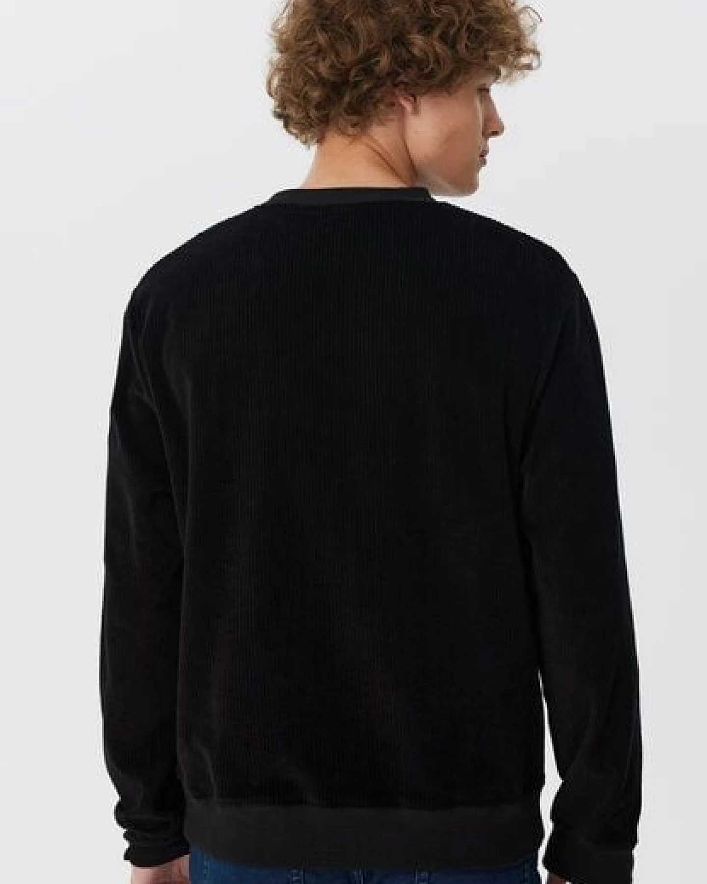 Leela Cotton Herren Cord-Sweatshirt aus 100% kba-Baumwolle - Feiner Nicky Cordstoff 2232 – Ansicht 3