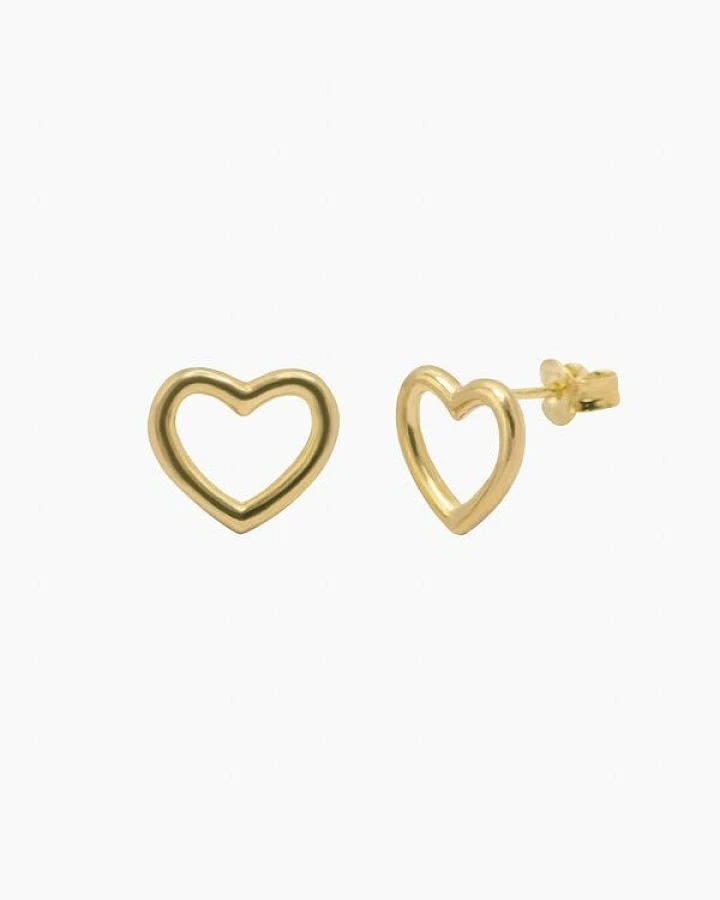Paeoni Colors Herz-Ohrstecker aus 18k Gold Vermeil, 925 Sterling Silber