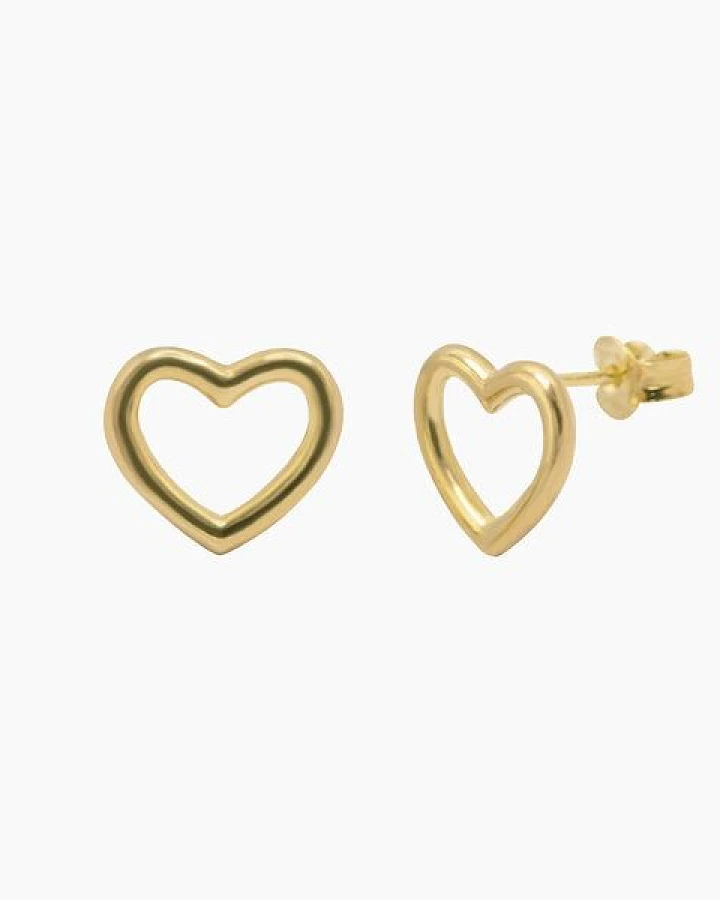 Paeoni Colors Herz-Ohrstecker aus 18k Gold Vermeil, 925 Sterling Silber
