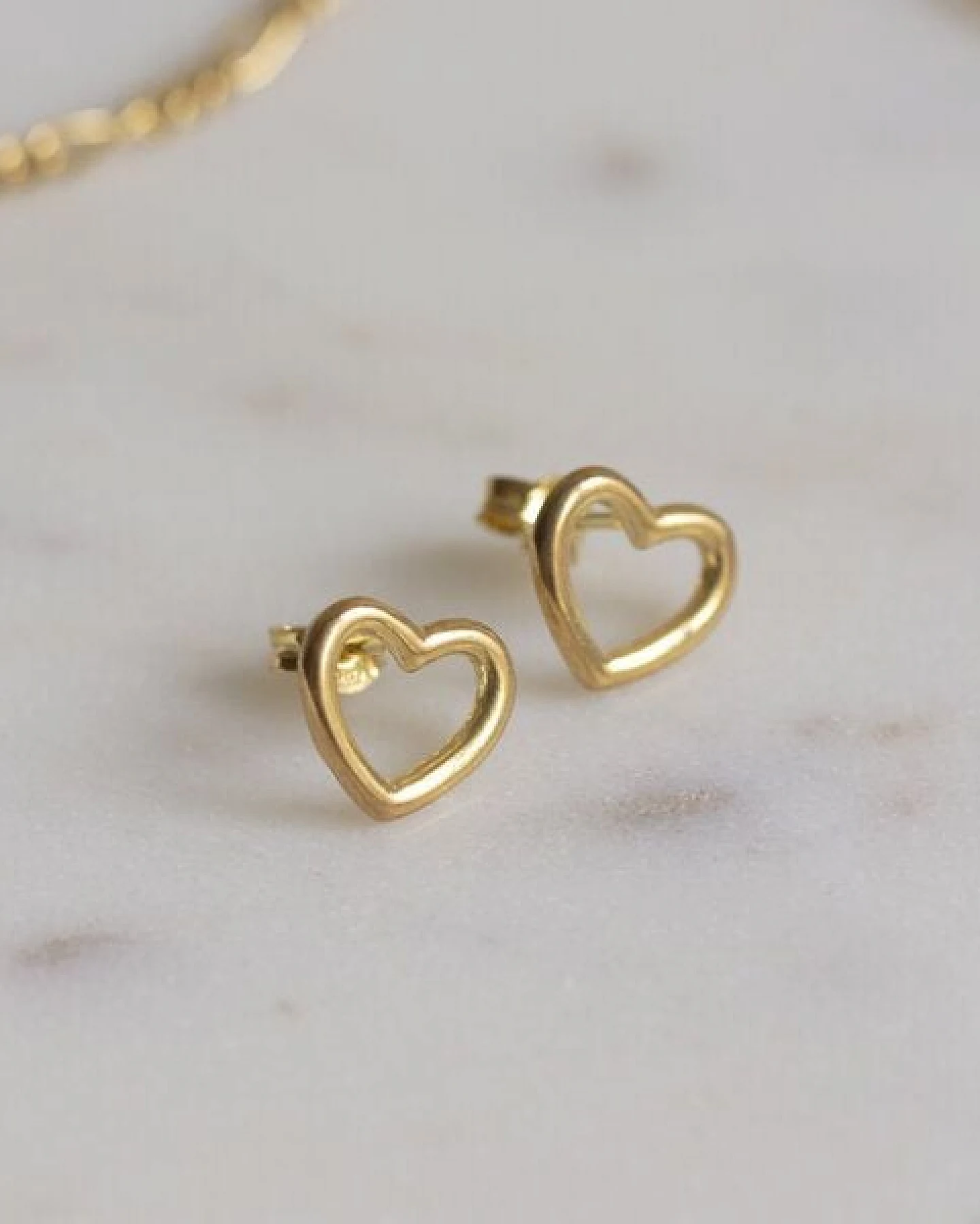 Paeoni Colors Herz-Ohrstecker aus 18k Gold Vermeil, 925 Sterling Silber – Ansicht 3