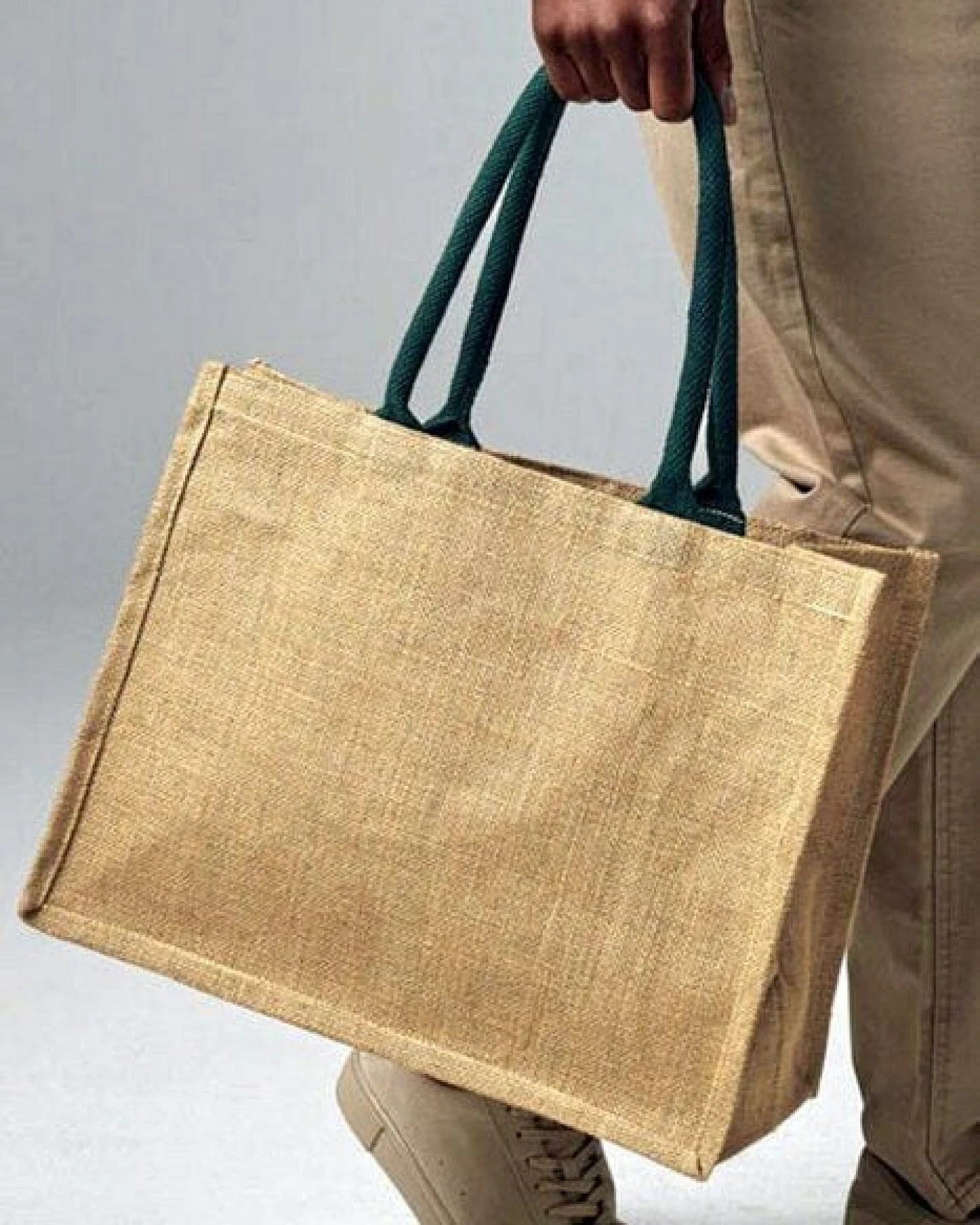Westford Mill Jute Classic Shopper Tragetasche Schultertasche – Ansicht 2