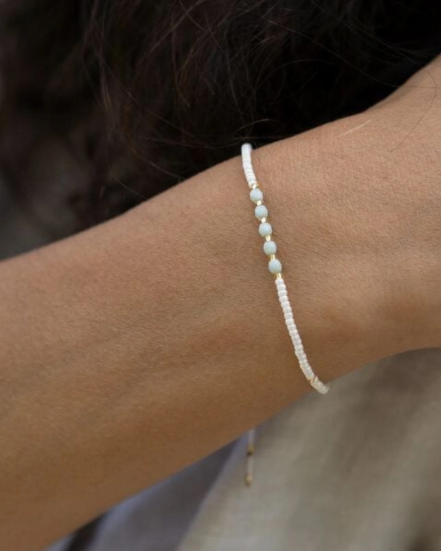 juni Boho Perlenarmband "Jade" - vegan – Ansicht 2