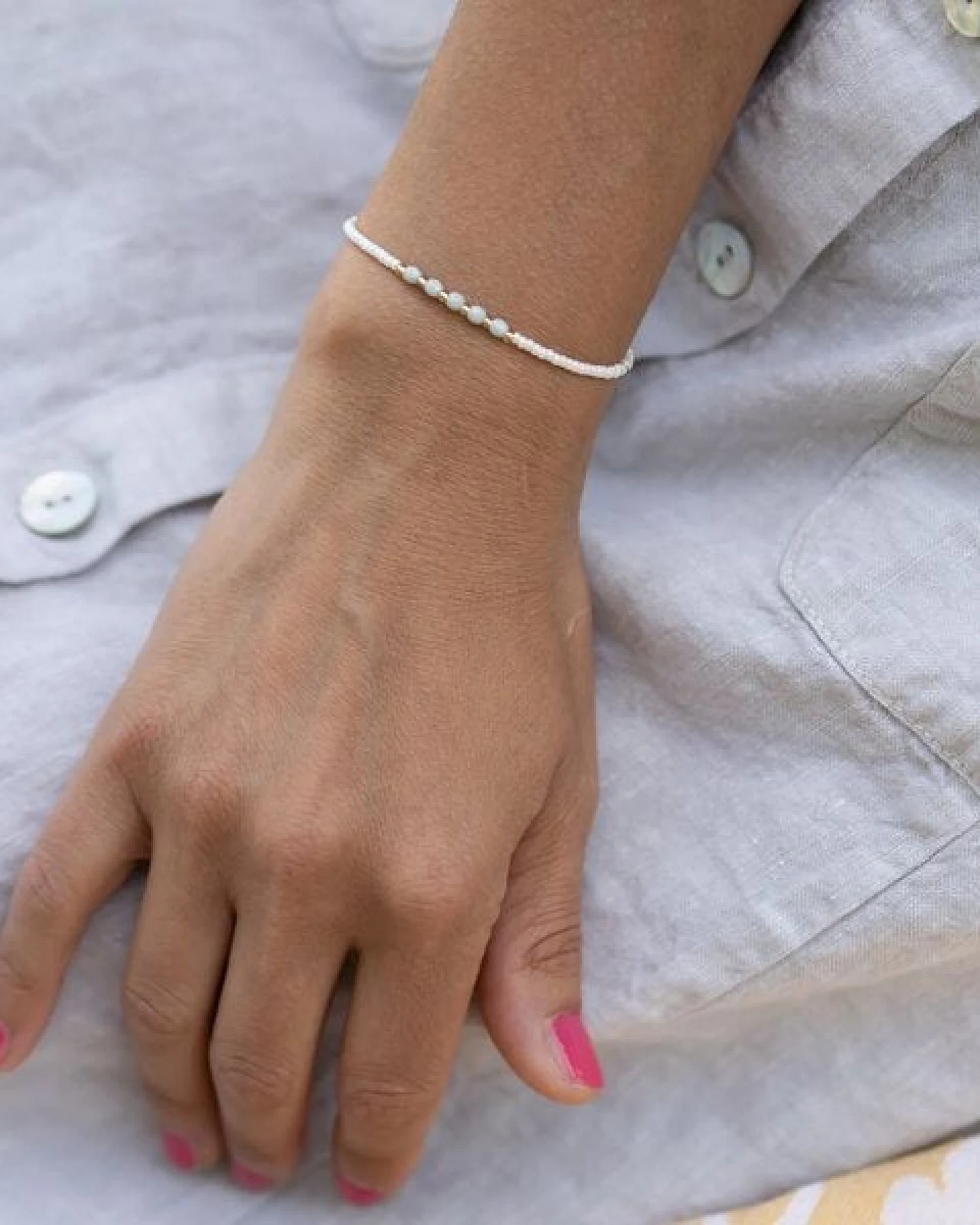 juni Boho Perlenarmband "Jade" - vegan – Ansicht 3