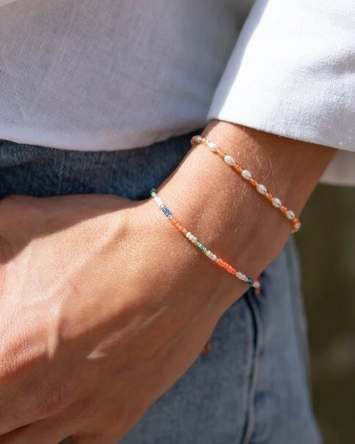 juni Sommer Perlenarmband "Wind Breeze" apricot