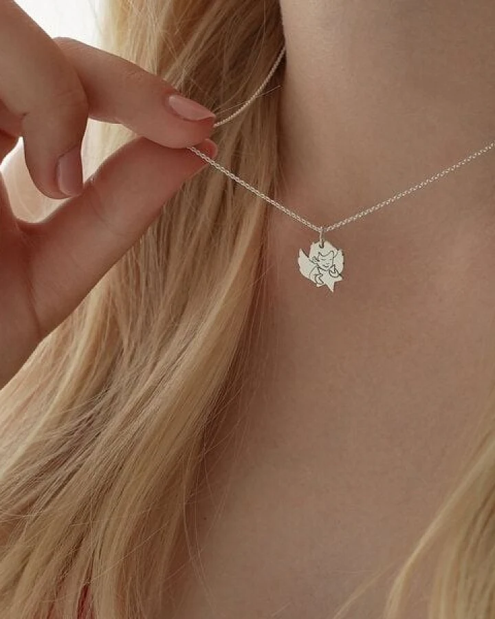 BELLYBIRD Jewellery Kinderkette - kleiner Schutzengel mit Stern, Anhänger/ Silber/ Silber vergoldet