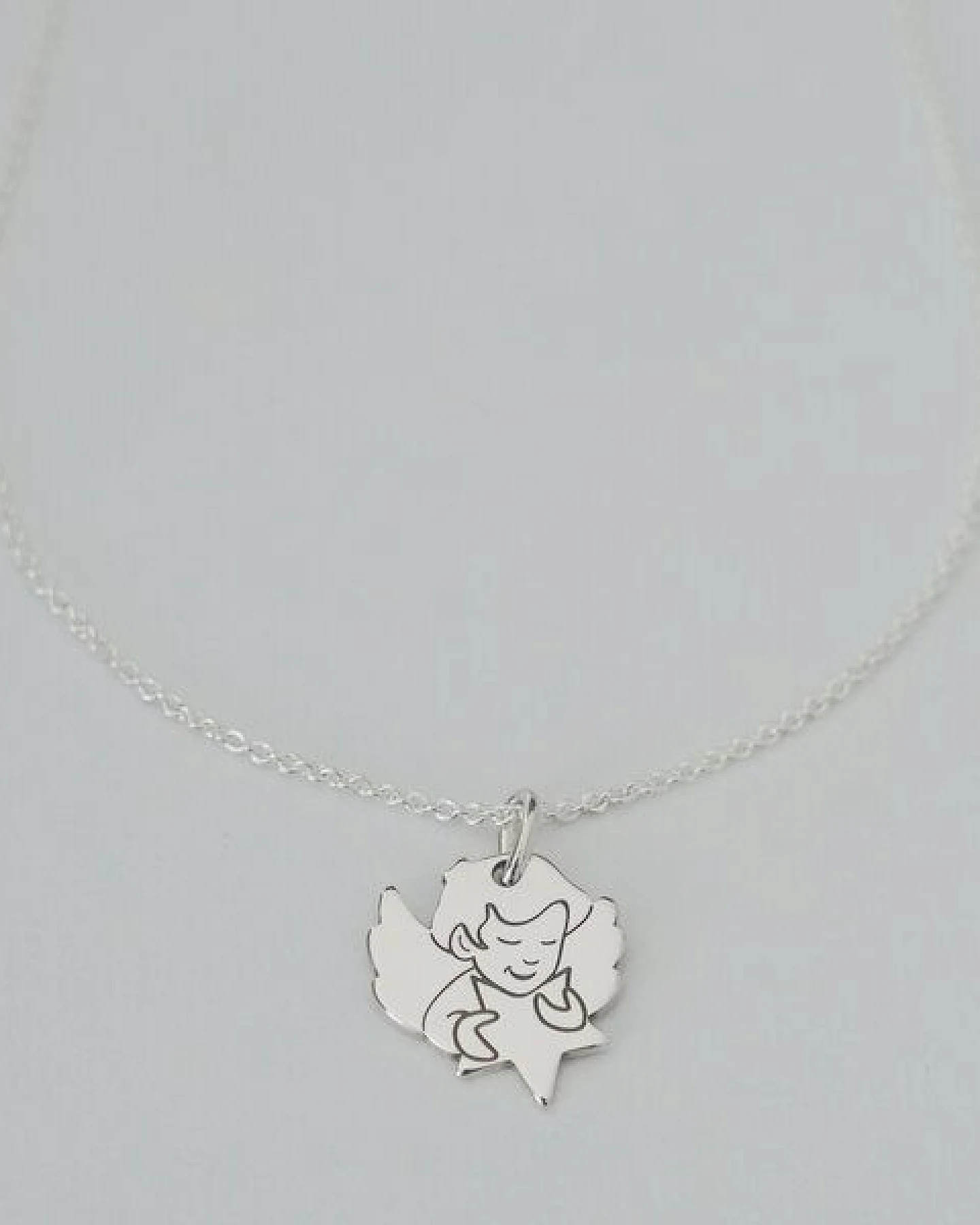 BELLYBIRD Jewellery Kinderkette - kleiner Schutzengel mit Stern, Anhänger/ Silber/ Silber vergoldet – Ansicht 3