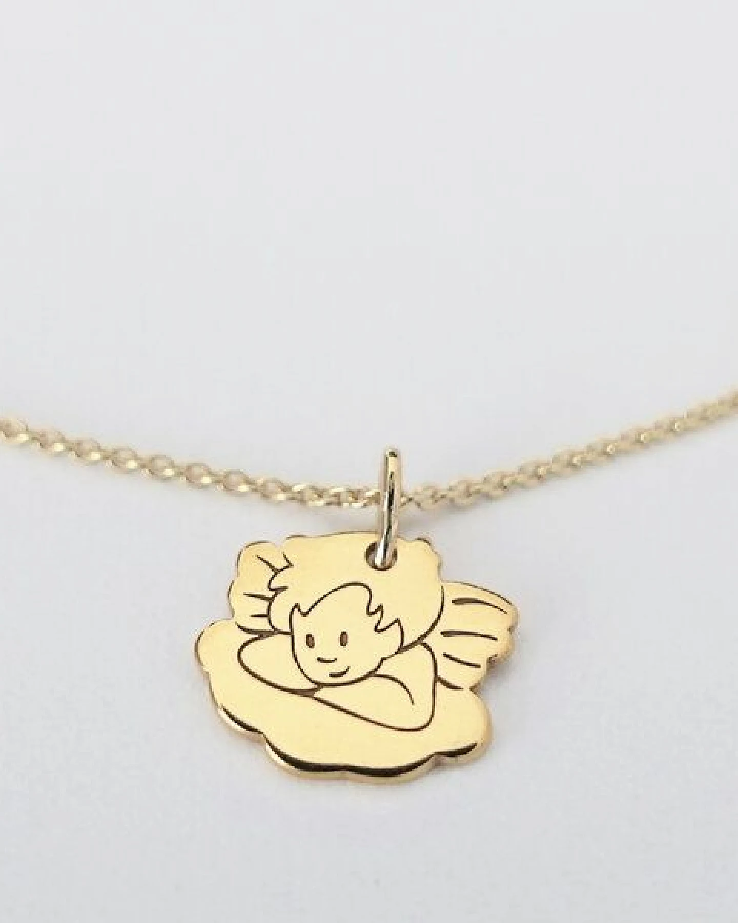 BELLYBIRD Jewellery Kinderkette - kleiner Schutzengel mit Wolke, Anhänger/ Silber/ Silber vergoldet – Ansicht 3
