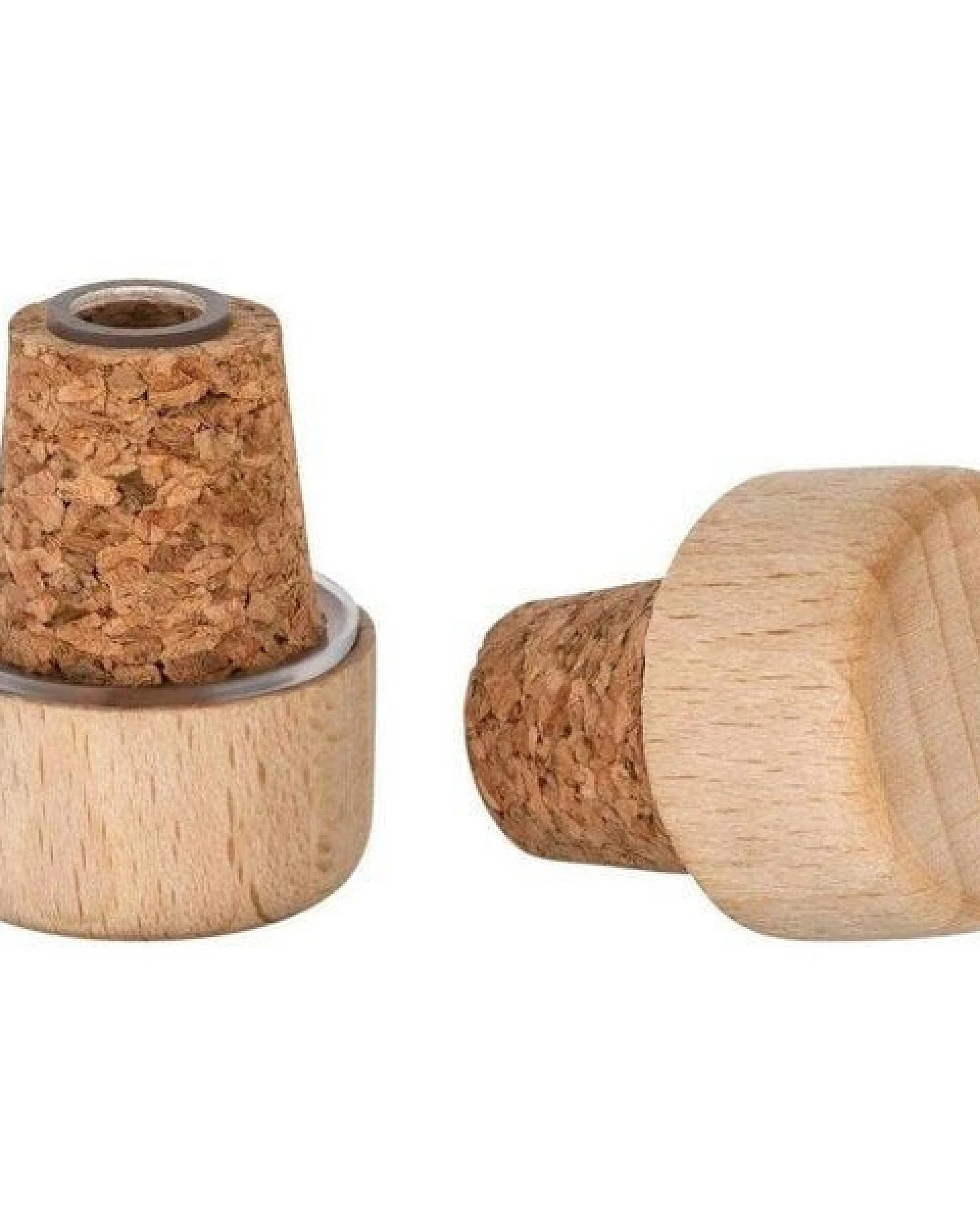 Kork-Deko 25er-Pack Kunststoff-Ausgießer mit Holz-Deckel und Kork-Stopfen – Ansicht 4