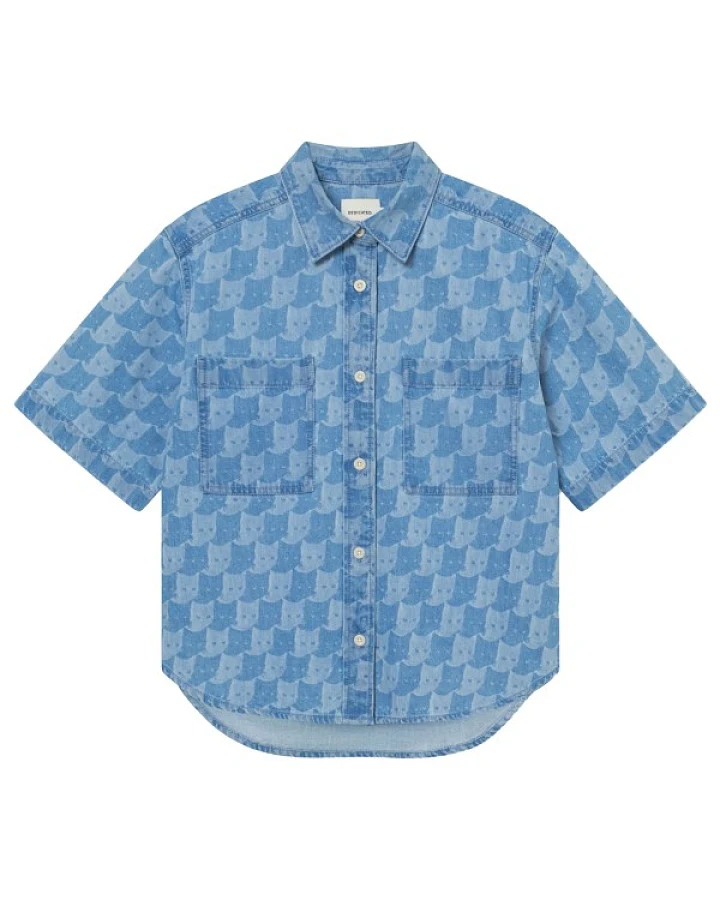 DEDICATED - Women's Shirt Stensvik Denim - Bluse Gr XS blau