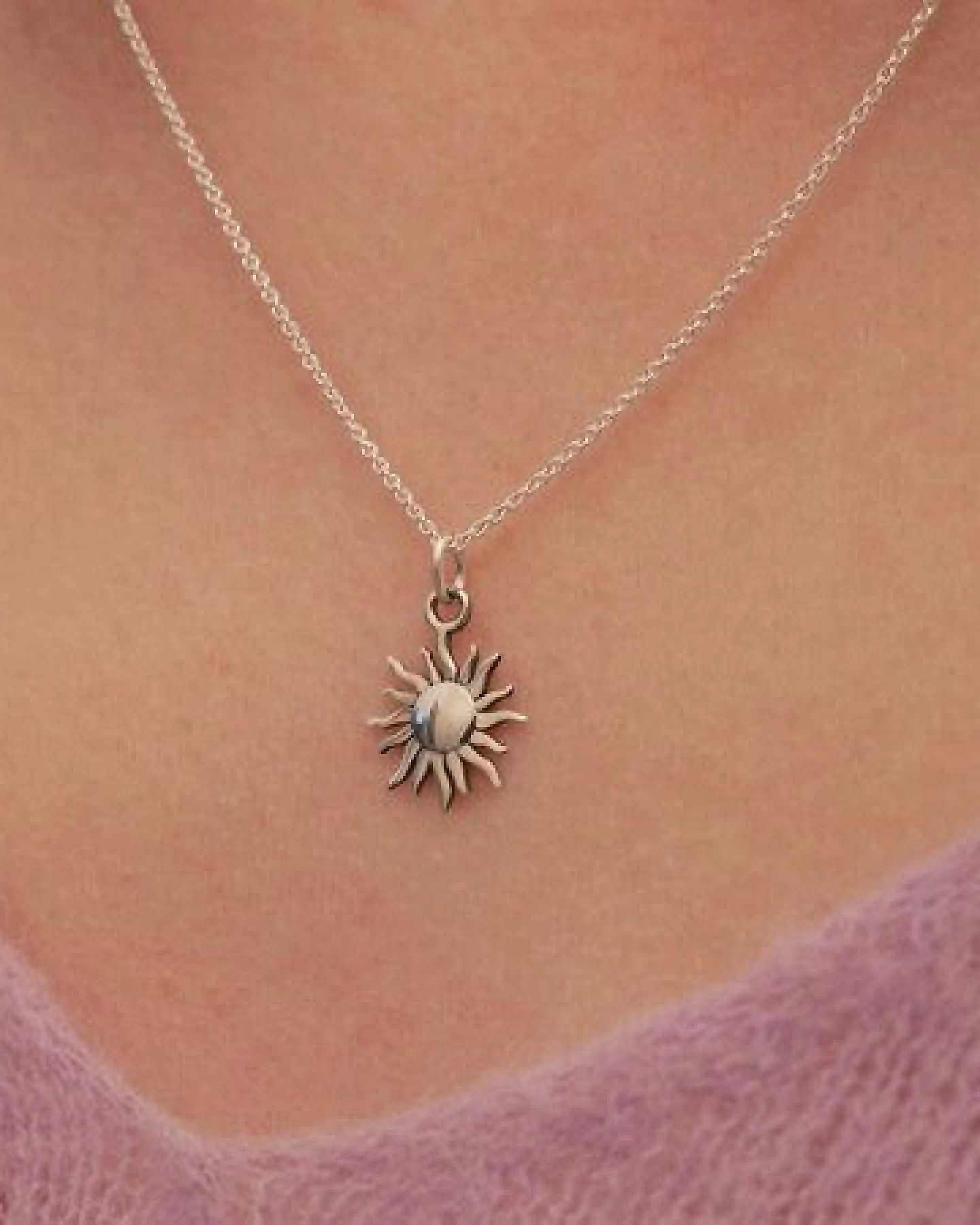 BELLYBIRD Jewellery Halskette - Sonne, Anhänger in Silber/ Silber vergoldet – Ansicht 4