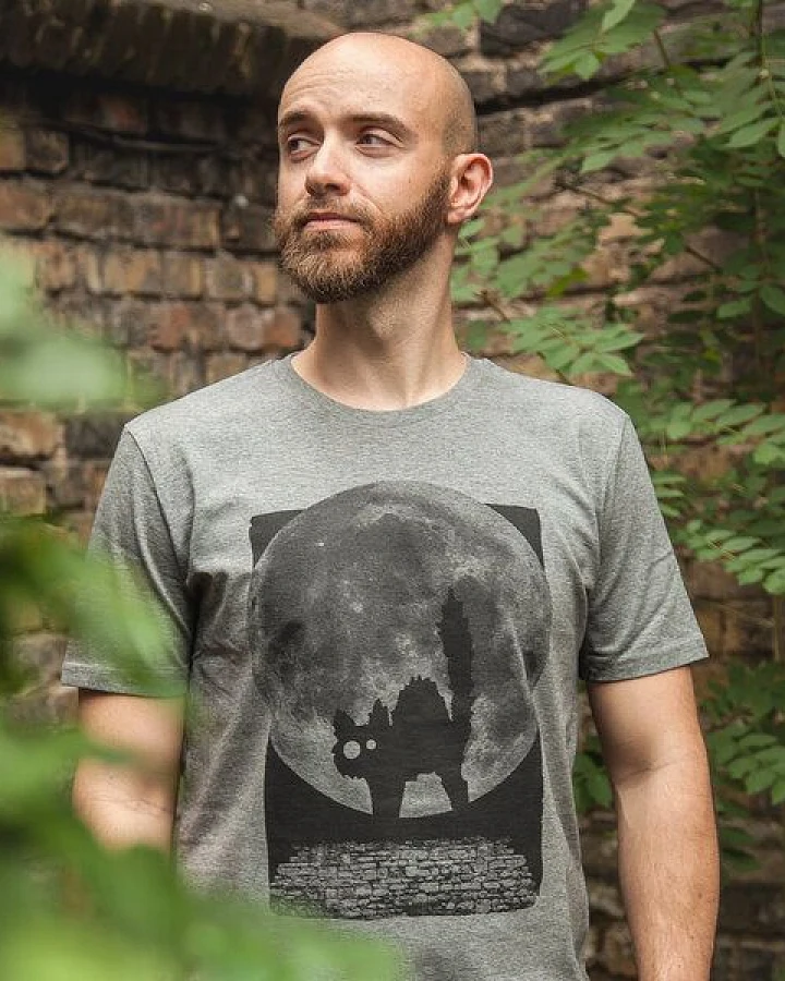 päfjes T-Shirt "Katze" Minka Fauch - Fair Wear Männer T-Shirt - Mid Heather Grey