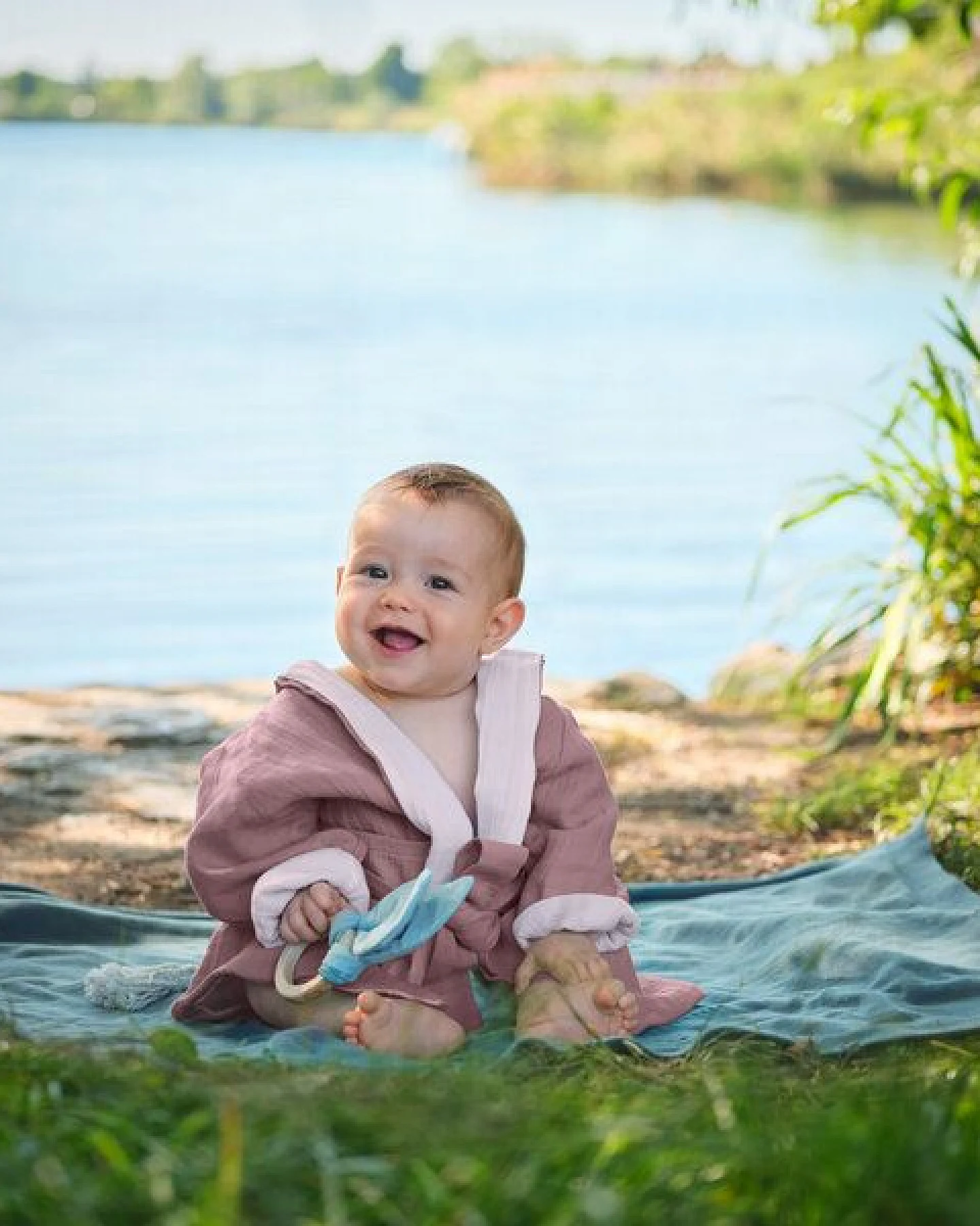 Mababu Bademantel Kinder mit Kapuze – Ansicht 4