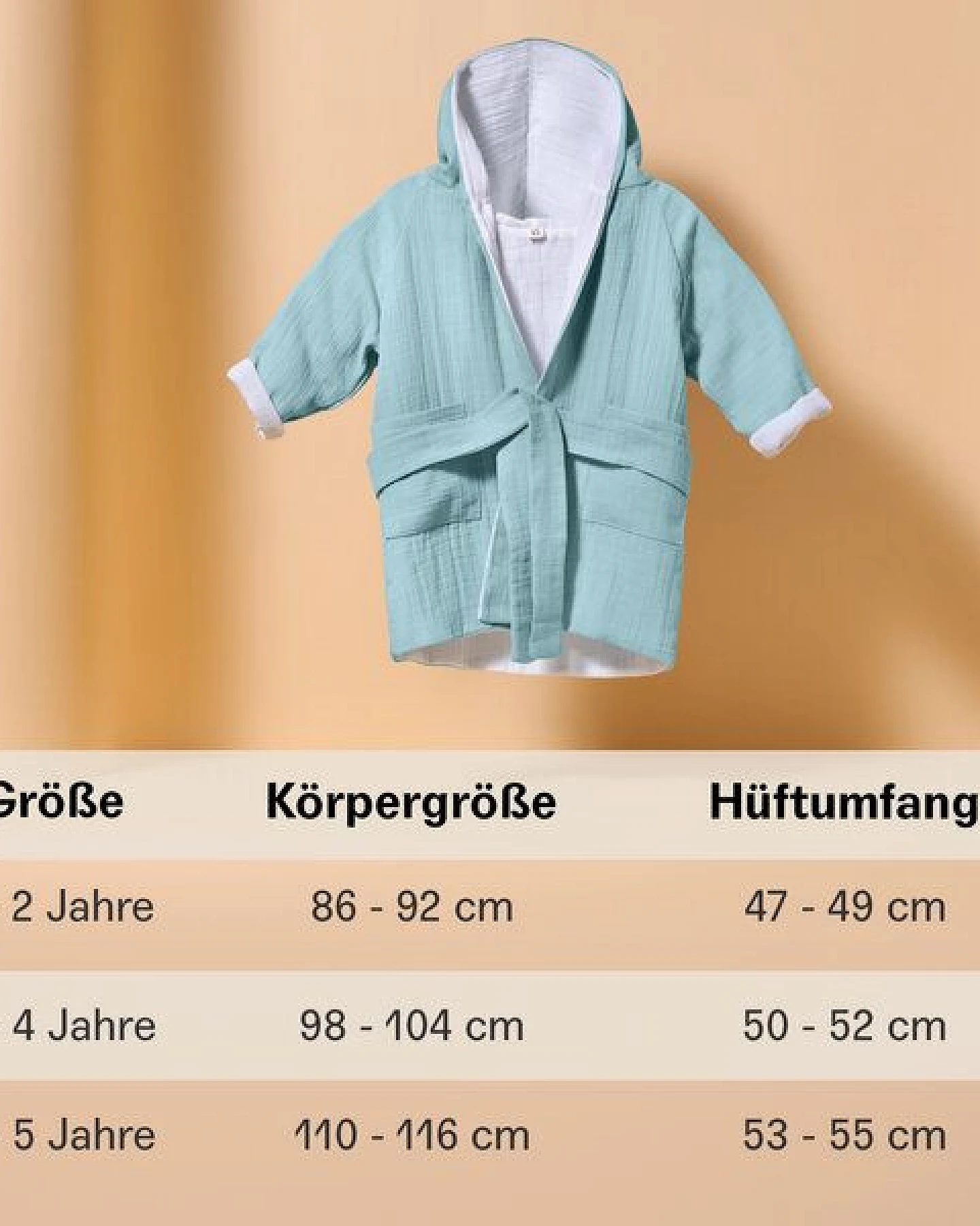 Mababu Bademantel Kinder mit Kapuze – Ansicht 3