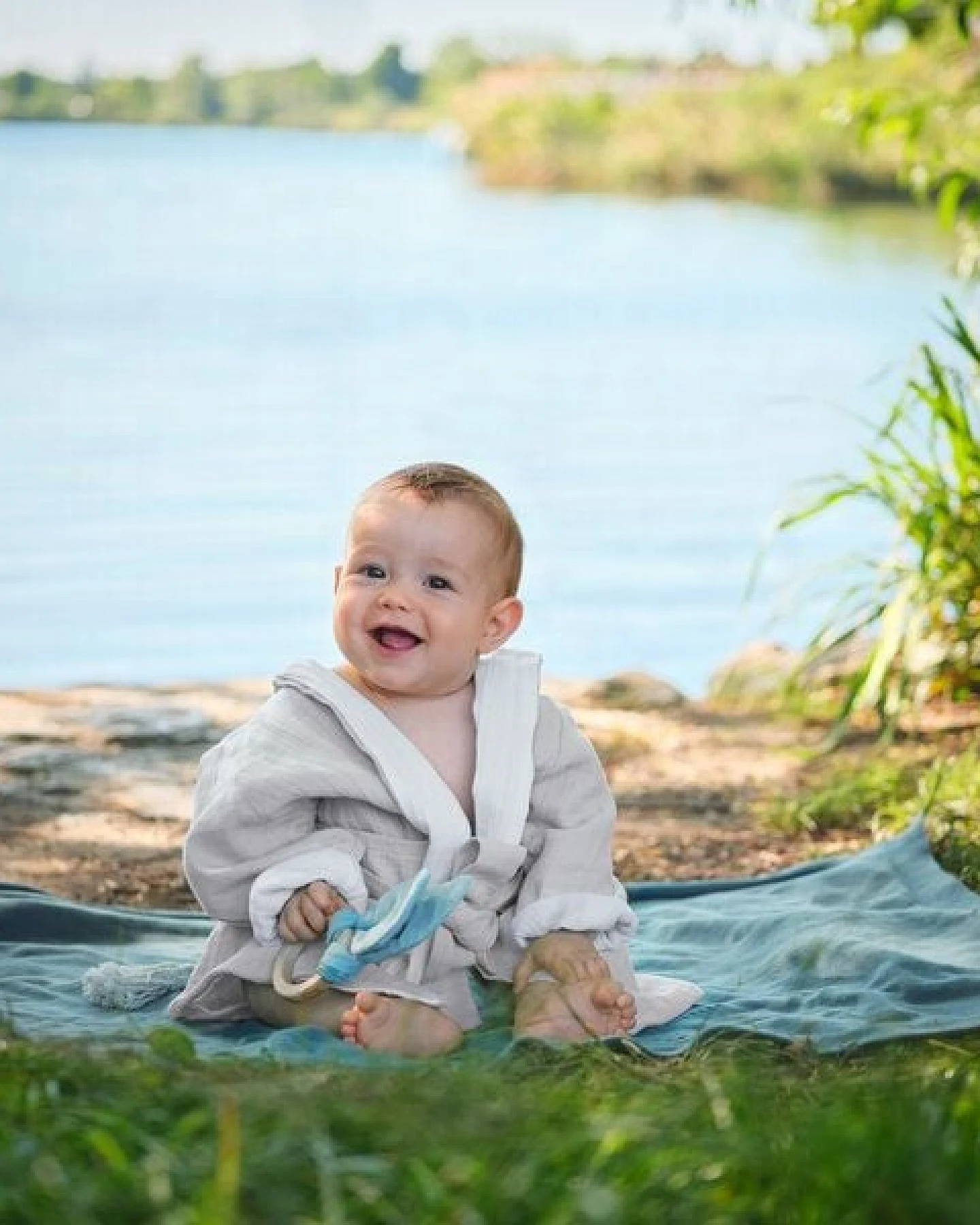 Mababu Bademantel Kinder mit Kapuze – Ansicht 4