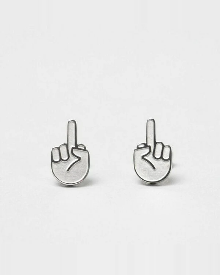 Fyngers Ohrstecker aus chirurgischen Edelstahl hochglanzpoliert - Modell F*CK YOU