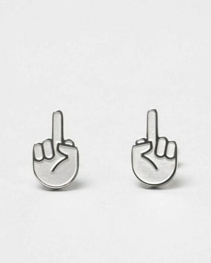 Fyngers Ohrstecker aus chirurgischen Edelstahl hochglanzpoliert - Modell F*CK YOU