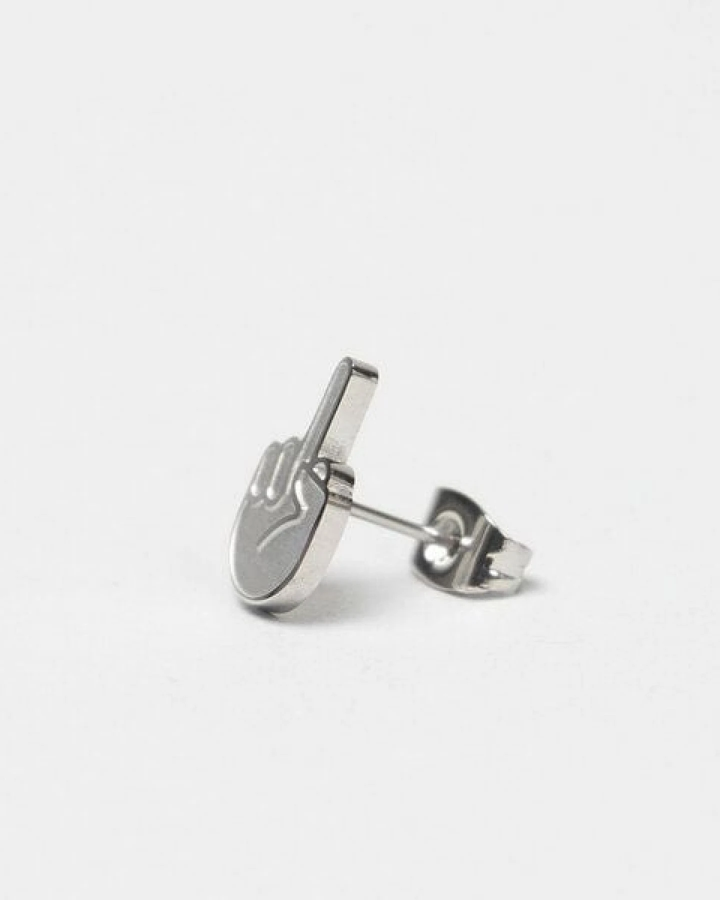 Fyngers Ohrstecker aus chirurgischen Edelstahl hochglanzpoliert - Modell F*CK YOU – Ansicht 4