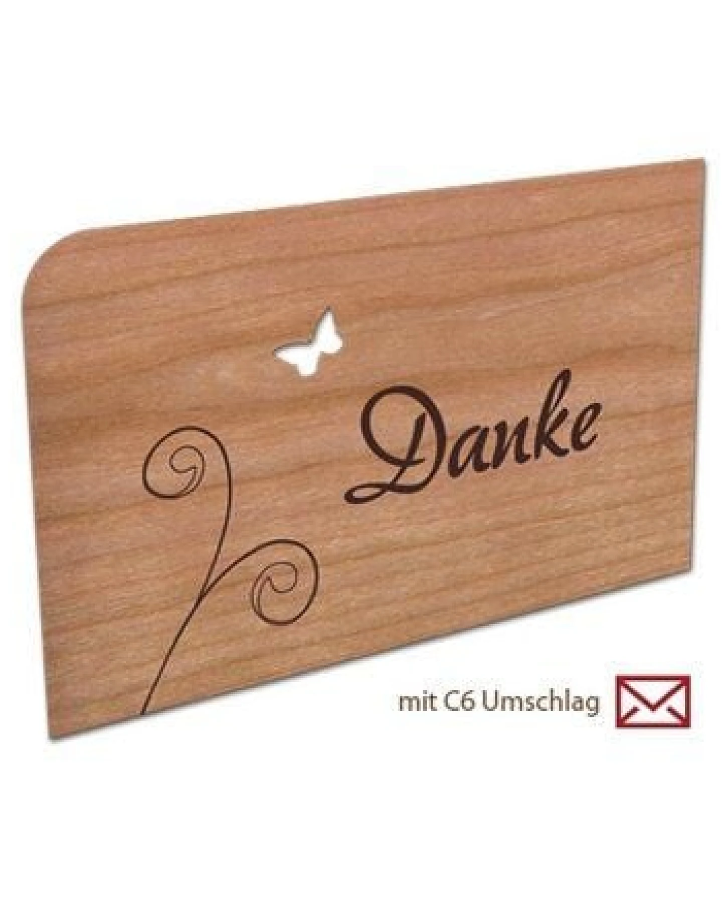 holzpost Postkarte aus Holz "Danke" – Ansicht 2