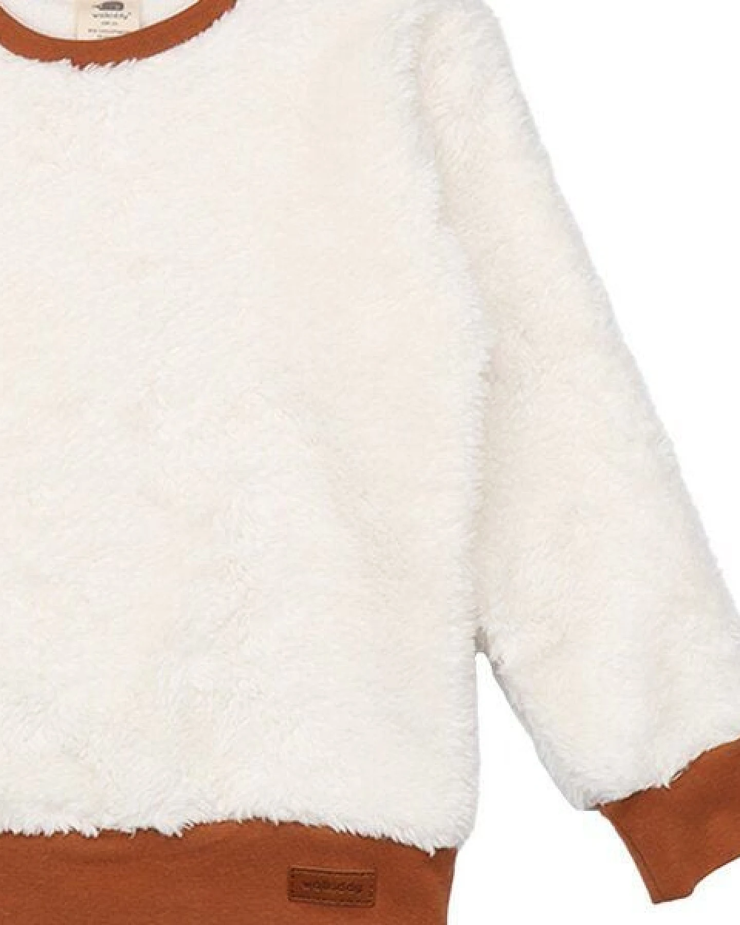 Baby Sweatshirt GOTS zertifiziert – Creme mit Kontrastbündchen, weich & warm – Ansicht 4