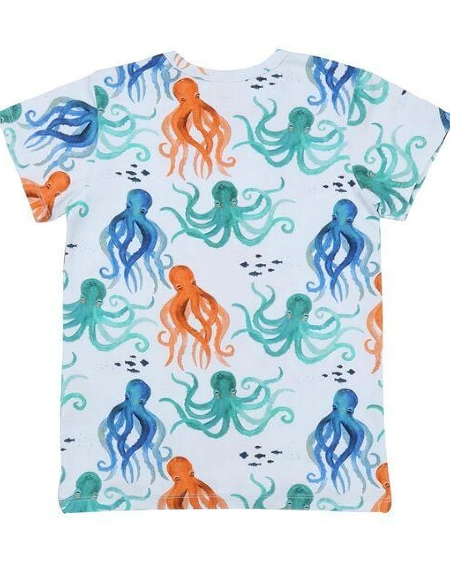 Baby T-Shirt – Weiß mit Oktopusmotiv, Kurzarm, weich & bequem – Ansicht 3
