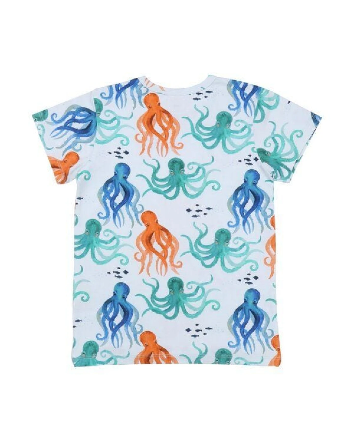 Baby T-Shirt – Weiß mit Oktopusmotiv, Kurzarm, weich & bequem – Ansicht 3