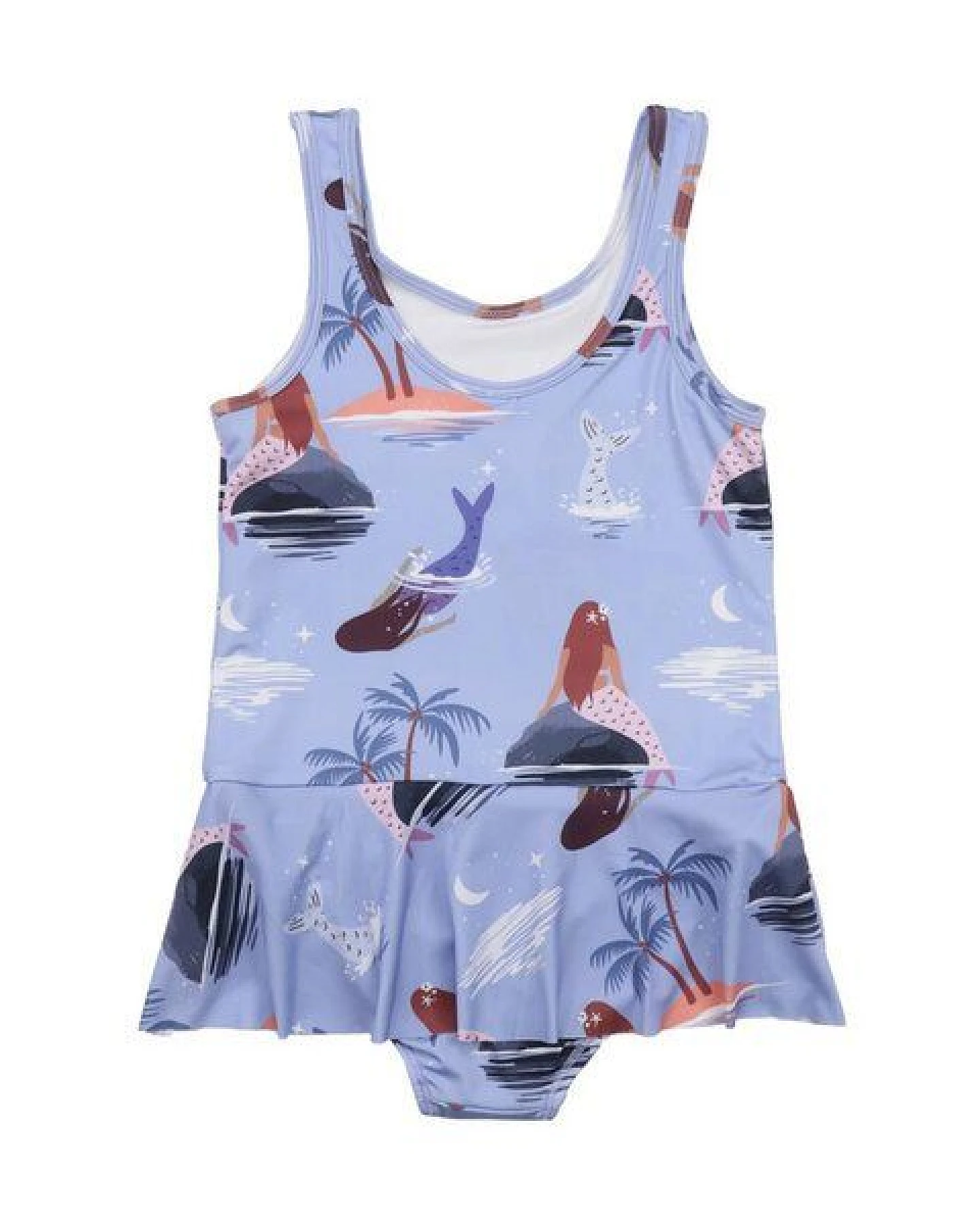 Mädchen Badeanzug Bio-Baumwolle GOTS lila – Walkiddy, bequemer Einteiler für Kinder, schnell trocknend, mit Rüschen und liebevollem Druck, nachhaltige Swimwear – Ansicht 3
