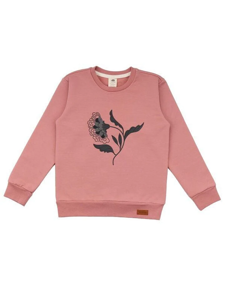 Baby Sweatshirt GOTS zertifiziert, Bio-Baumwolle, rosé, „Cheerful Flowers“, Blumen-Print, weich – Walkiddy