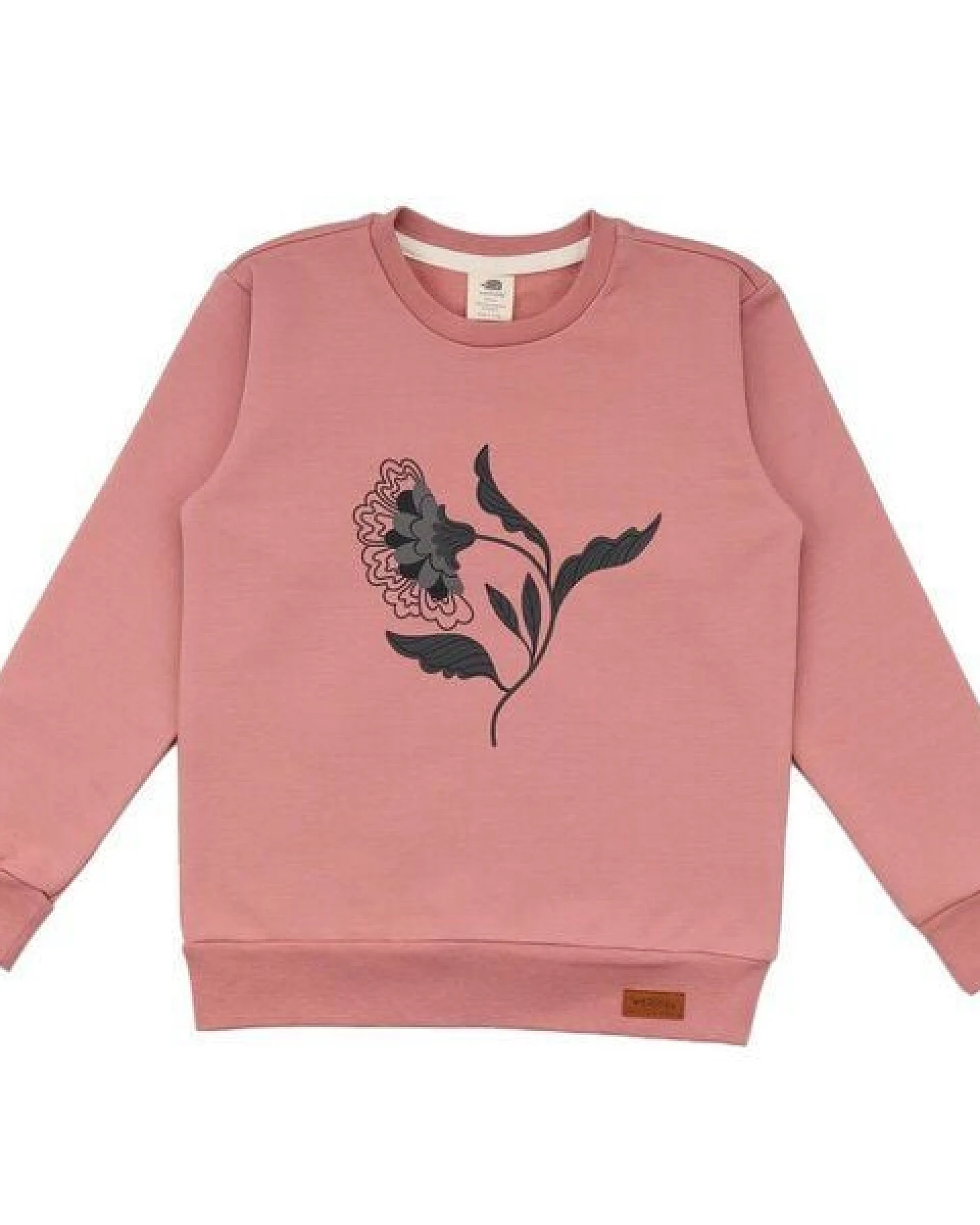 Baby Sweatshirt GOTS zertifiziert, Bio-Baumwolle, rosé, „Cheerful Flowers“, Blumen-Print, weich – Walkiddy – Ansicht 2