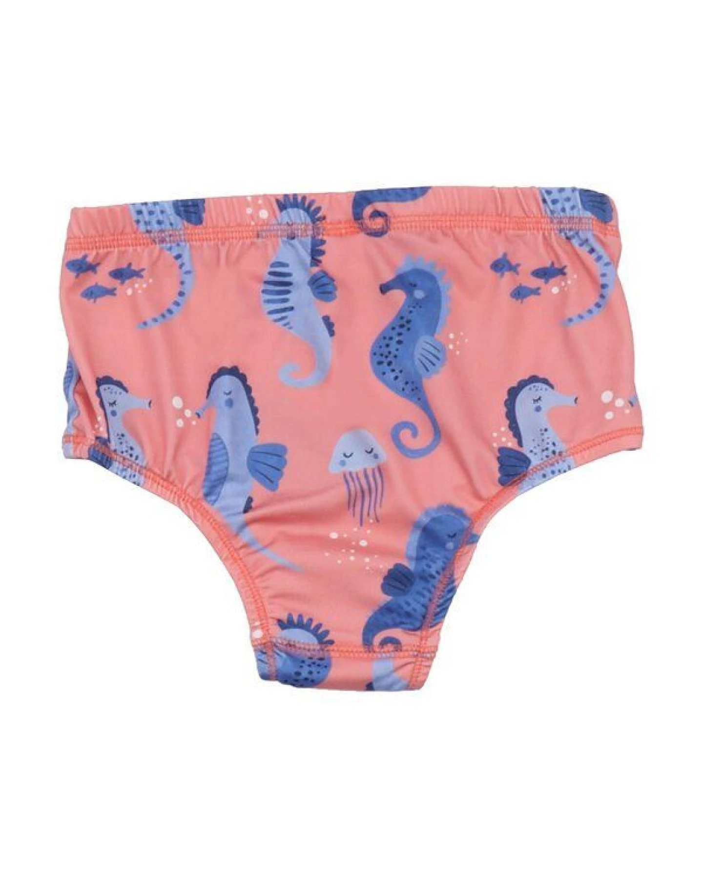Badeanzug Baby - Pink "Blue Seahorses" Walkiddy, Bio-Baumwolle, Nachhaltig, GOTS-zertifiziert, Kinder, Umweltfreundlich, Allergikerfreundlich – Ansicht 3