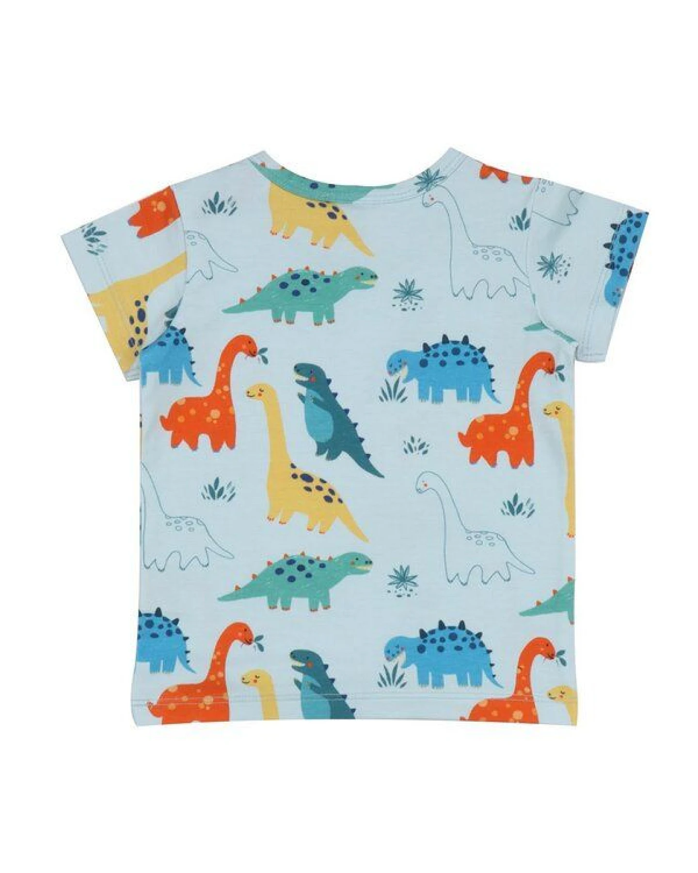 Baby T-Shirt – Hellblau mit Dinosauriermotiv, Kurzarm, weich & bequem, alltagstauglich, gut kombinierbar – Ansicht 3