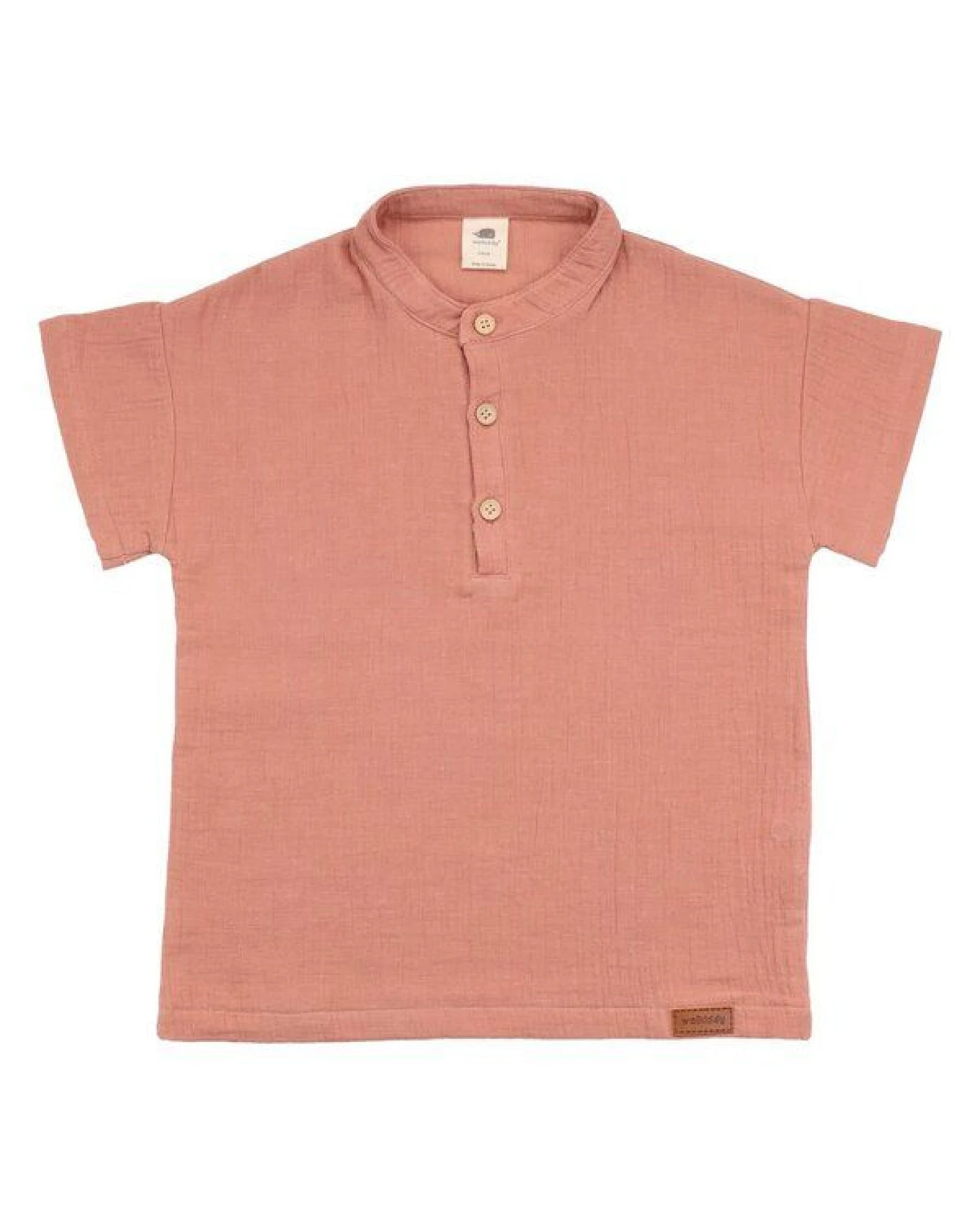 Kleinkinder Poloshirt GOTS zertifiziert, Bio-Baumwolle, rosa, Kurzarm, weich – Walkiddy – Ansicht 2