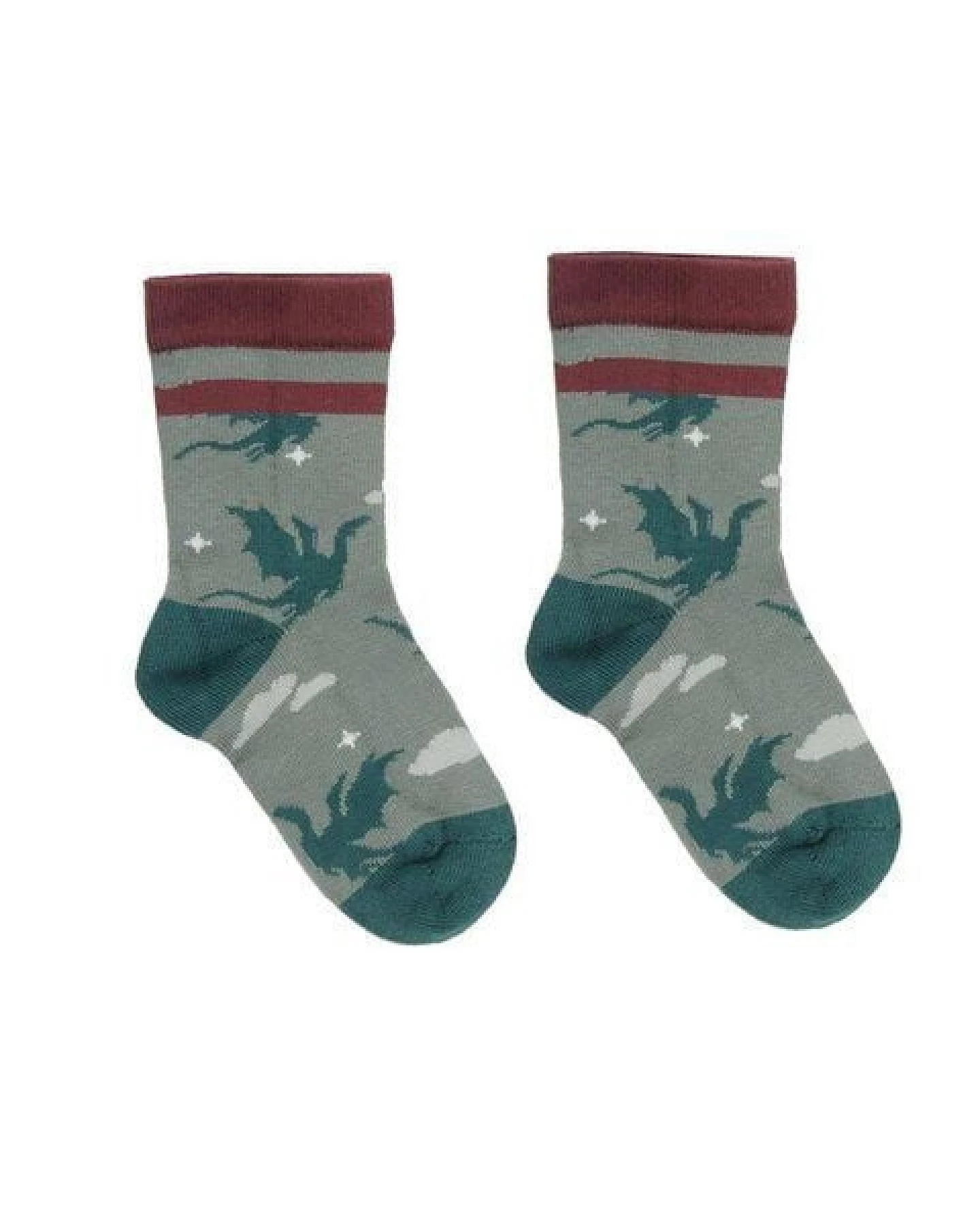 Baby Socken Bio-Baumwolle Castle Life Grün Walkiddy, GOTS-zertifizierte Babysocken, vegan, weiche Strümpfe für empfindliche Babyfüße, nachhaltige Basic-Socken für jeden Tag – Ansicht 4