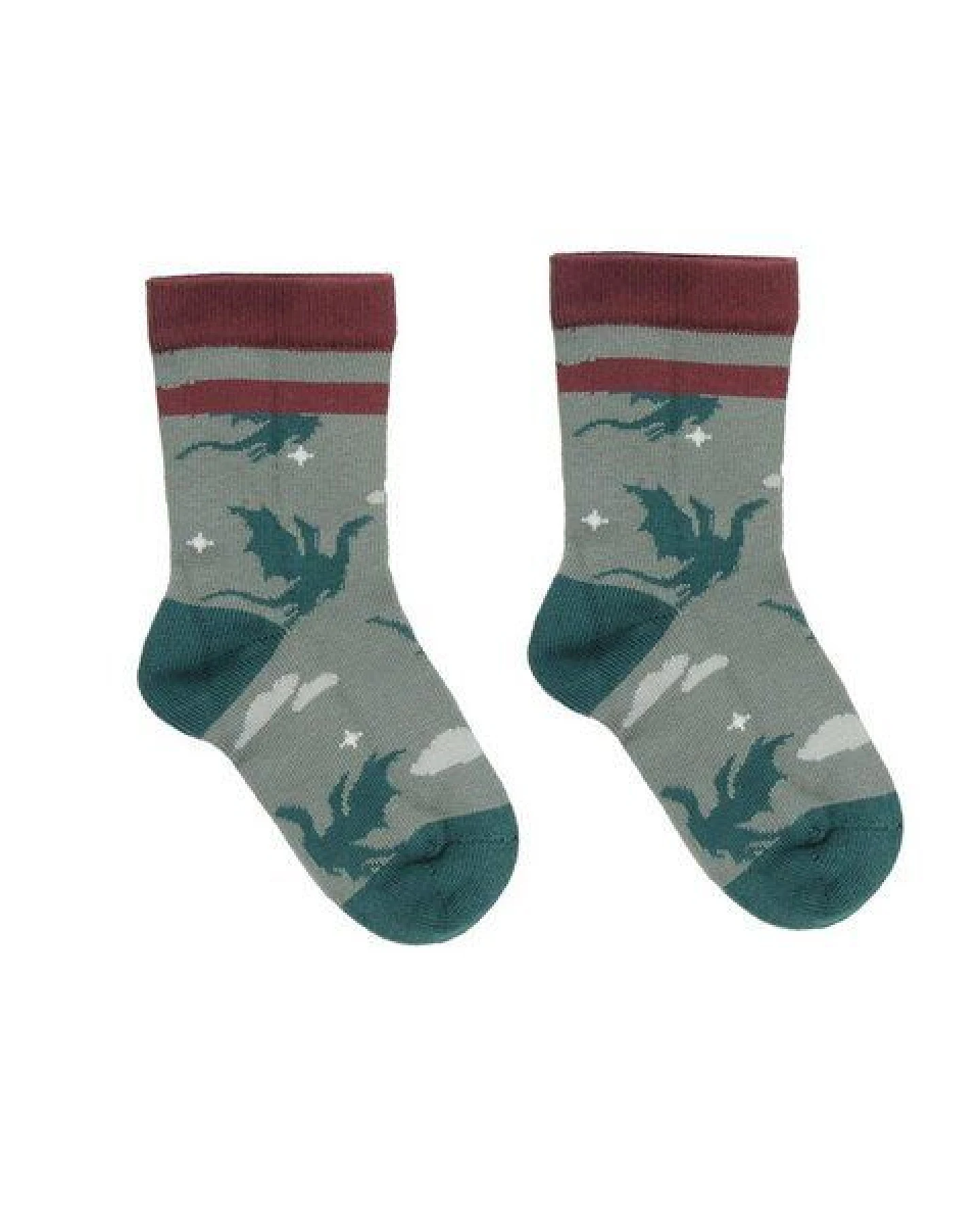 Baby Socken Bio-Baumwolle Castle Life Grün Walkiddy, GOTS-zertifizierte Babysocken, vegan, weiche Strümpfe für empfindliche Babyfüße, nachhaltige Basic-Socken für jeden Tag – Ansicht 4