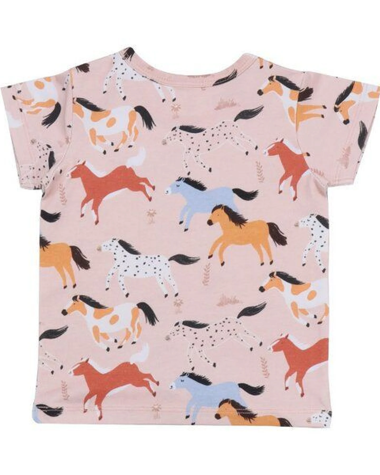 Baby T-Shirt GOTS zertifiziert – Rosa mit Pferdemotiv, Kurzarm, weich & bequem – Ansicht 3
