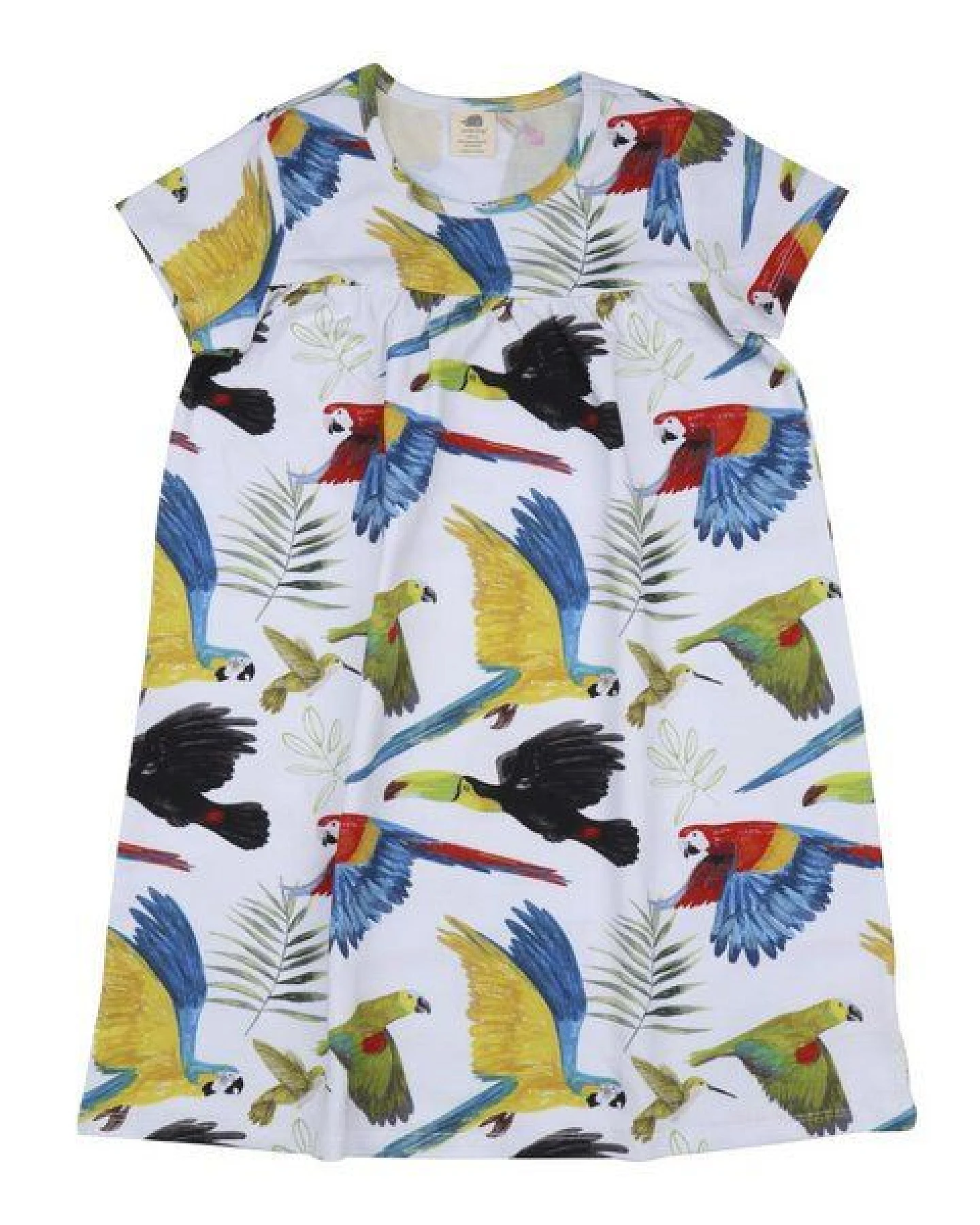 Bio-Baumwollkleid Blau mit Vogelmotiv (GOTS-zertifiziert) für Kleinkinder – Walkiddy – Ansicht 2