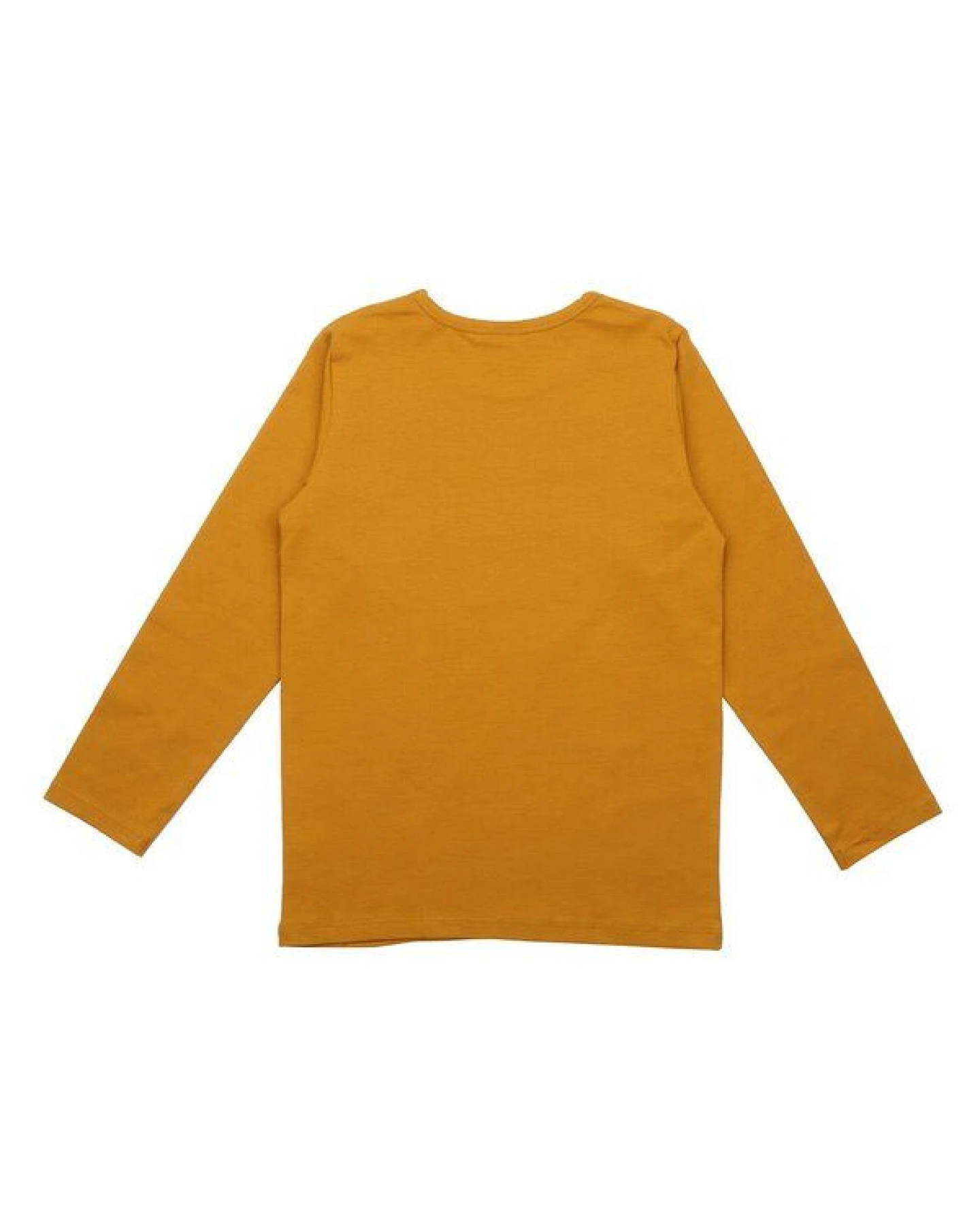 Kinder Langarmshirt – Senfgelb, schlicht, weich & bequem – Ansicht 3