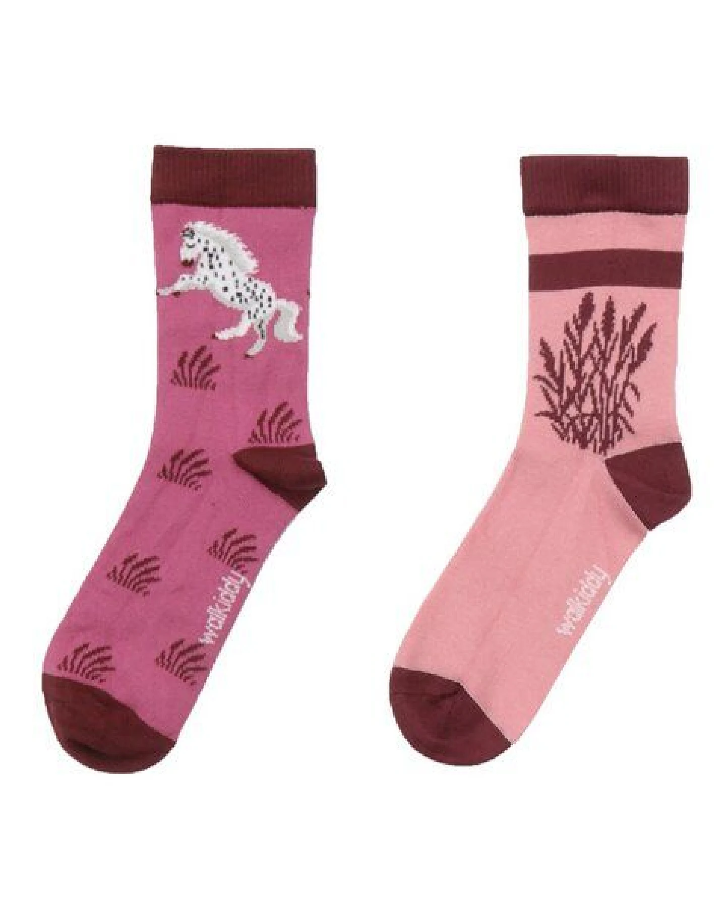 Socken „Pferdemotiv“ aus Bio-Baumwolle in Lila – GOTS-zertifiziert, Walkiddy – Ansicht 2