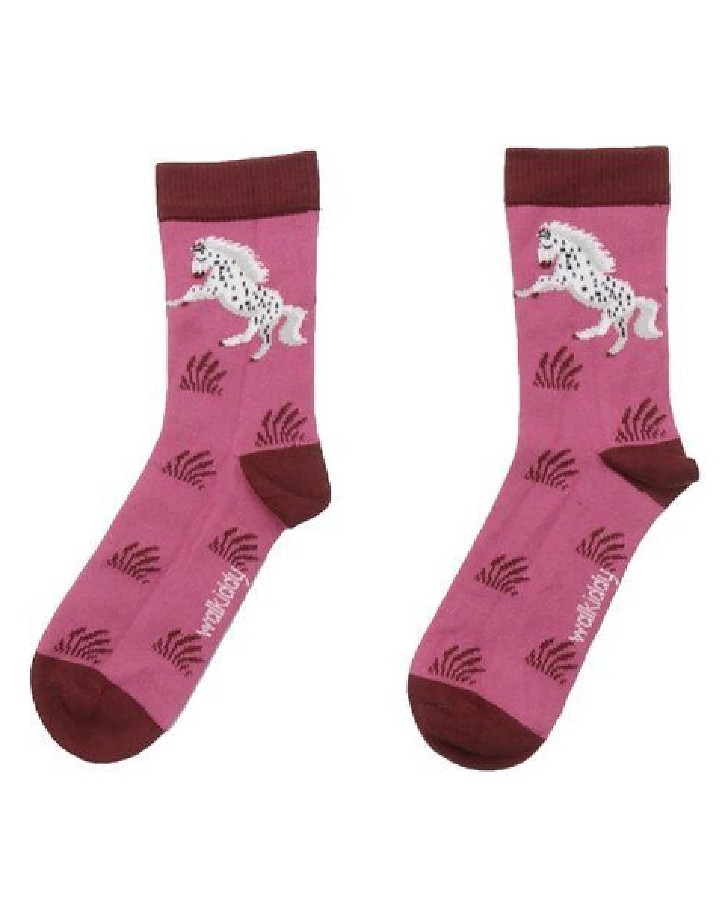 Socken „Pferdemotiv“ aus Bio-Baumwolle in Lila – GOTS-zertifiziert, Walkiddy – Ansicht 4