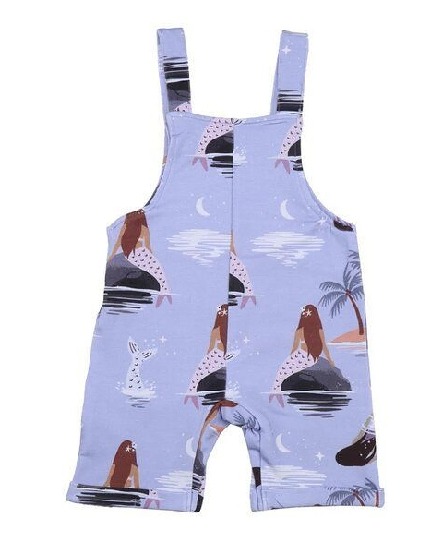 Latzstrampler Lila Meerjungfrauen-Allover Bio-Baumwolle GOTS – Walkiddy – Ansicht 2