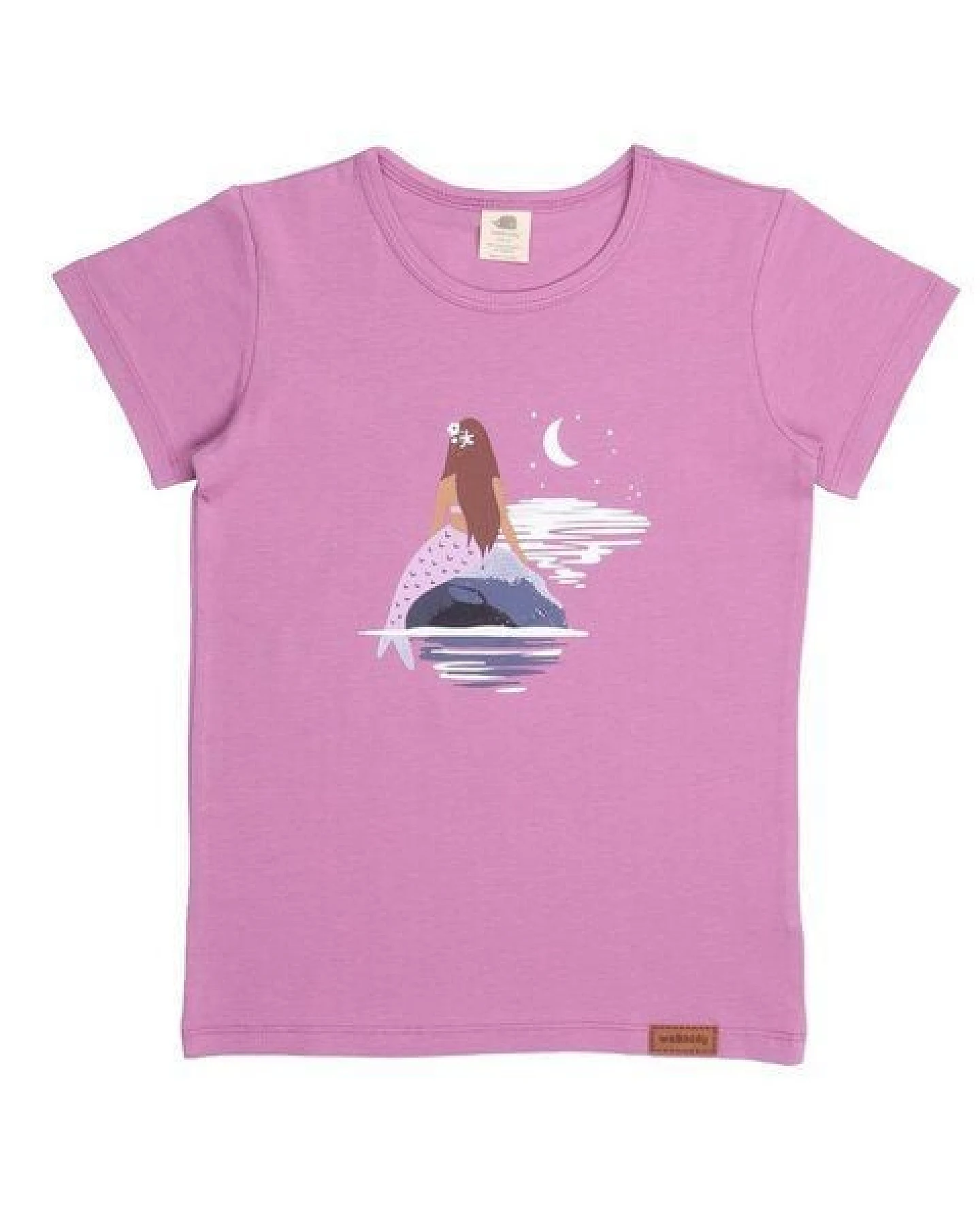 Kinder T-Shirt lila Mermaid GOTS-zertifiziert aus Bio-Baumwolle, kurzarm, weicher Jersey mit Meerjungfrauen-Motiv – Walkiddy, bequem & hautfreundlich – Ansicht 2