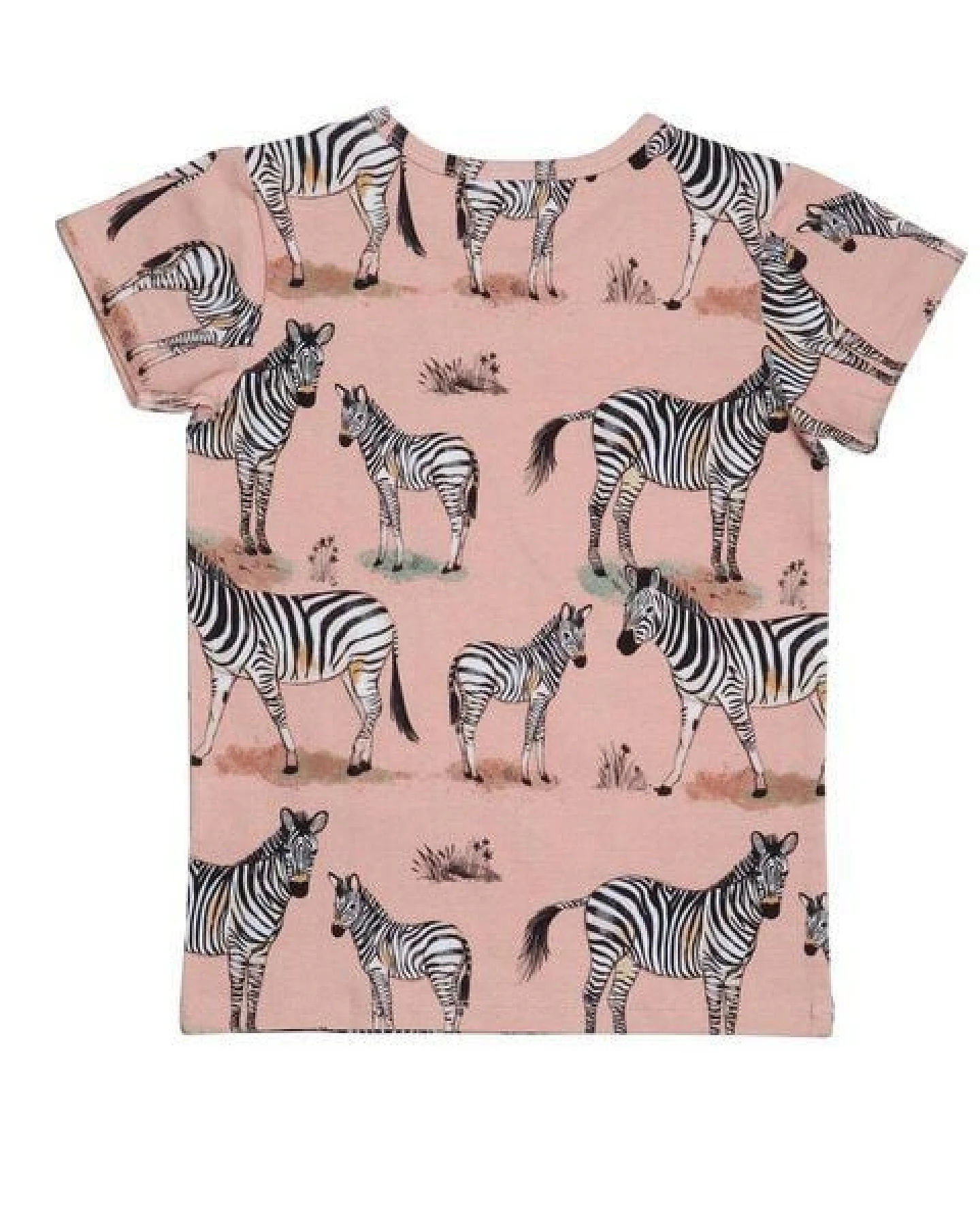 Baby T-Shirt GOTS zertifiziert, rosa, Zebra-Allover, 95% Bio-Baumwolle, elastisch – Walkiddy – Ansicht 3