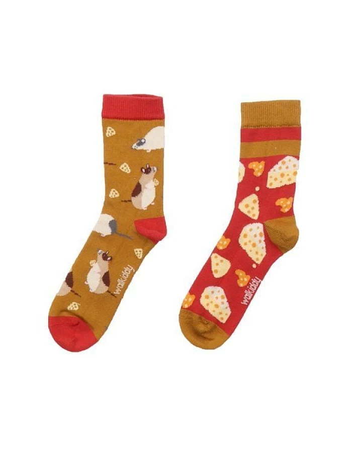 Baby Socken Bio-Baumwolle Gelb – weiche Walkiddy Söckchen mit Mäuse-Motiv, elastisch & vegan – nachhaltige, hautfreundliche & langlebige Qualität von Walkiddy