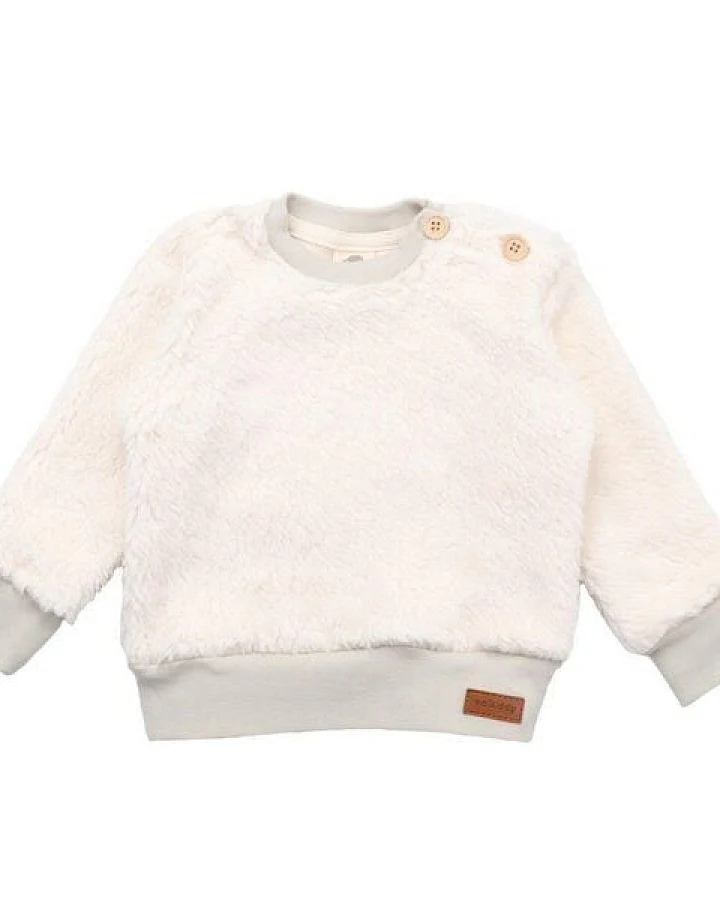 Baby Fleece-Sweatshirt GOTS zertifiziert Bio-Baumwolle, Beige, Walkiddy