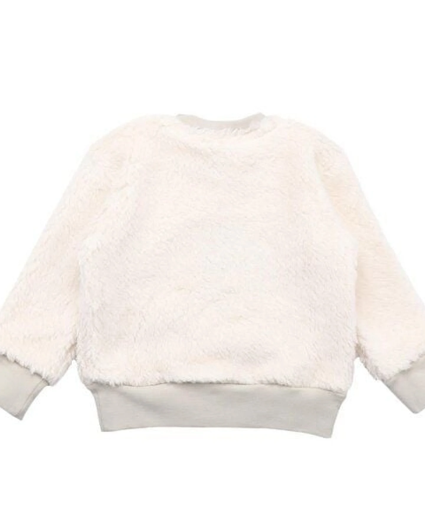 Baby Fleece-Sweatshirt GOTS zertifiziert Bio-Baumwolle, Beige, Walkiddy – Ansicht 3