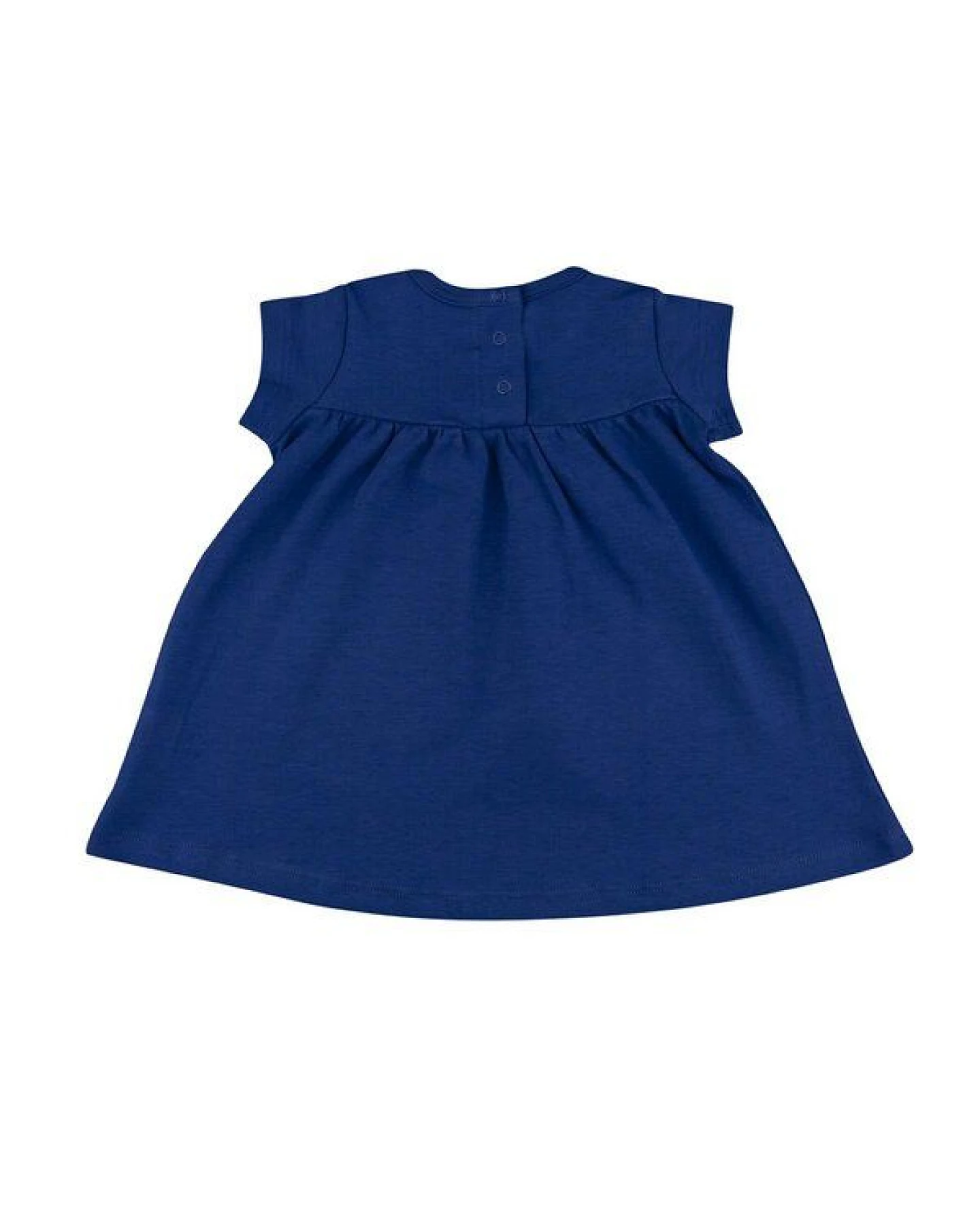 Baby Kleid GOTS zertifiziert Bio-Baumwolle Blau Kurzarm mit Motivprint bequem – Walkiddy – Ansicht 3