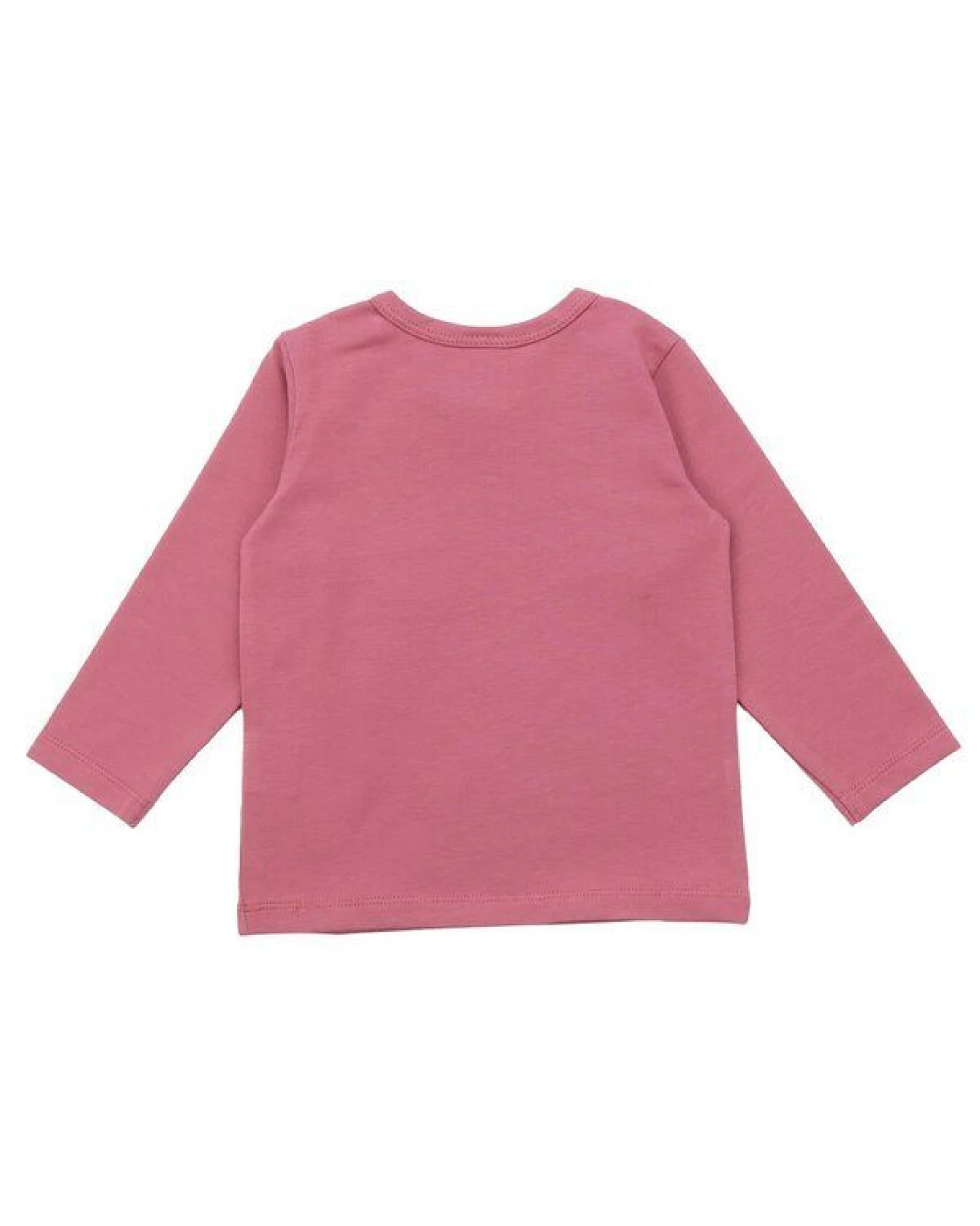 Baby Langarmshirt GOTS zertifiziert – 95% Bio-Baumwolle, Rosa mit Rehmotiv, weich & bequem, alltagstauglich, gut kombinierbar – Ansicht 3