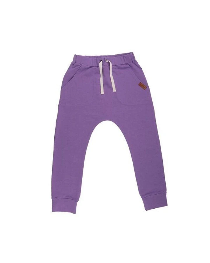 Kinder Jogginghose GOTS zertifiziert Bio-Baumwolle mit Elasthan, Lila, Walkiddy