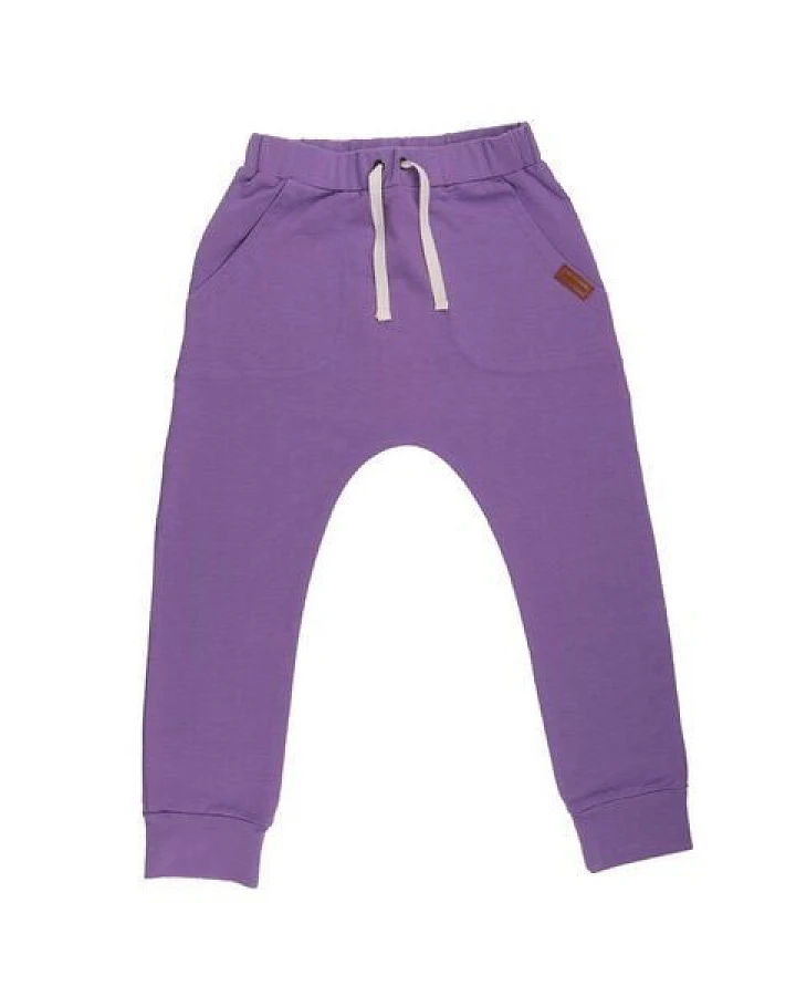 Kinder Jogginghose GOTS zertifiziert Bio-Baumwolle mit Elasthan, Lila, Walkiddy