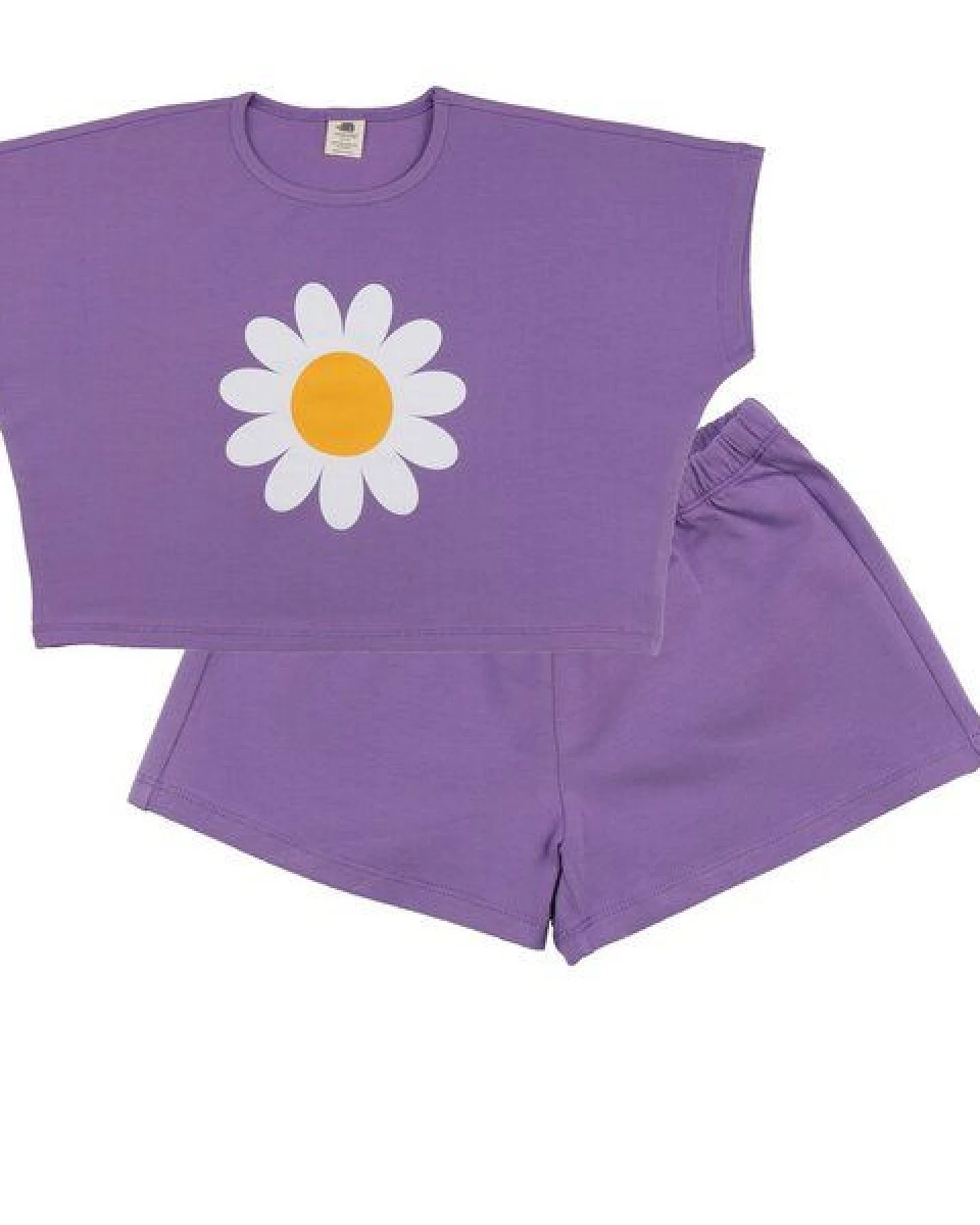 Schlafanzug Bio-Baumwolle Lila - Walkiddy Wild Flower Set – Ansicht 2