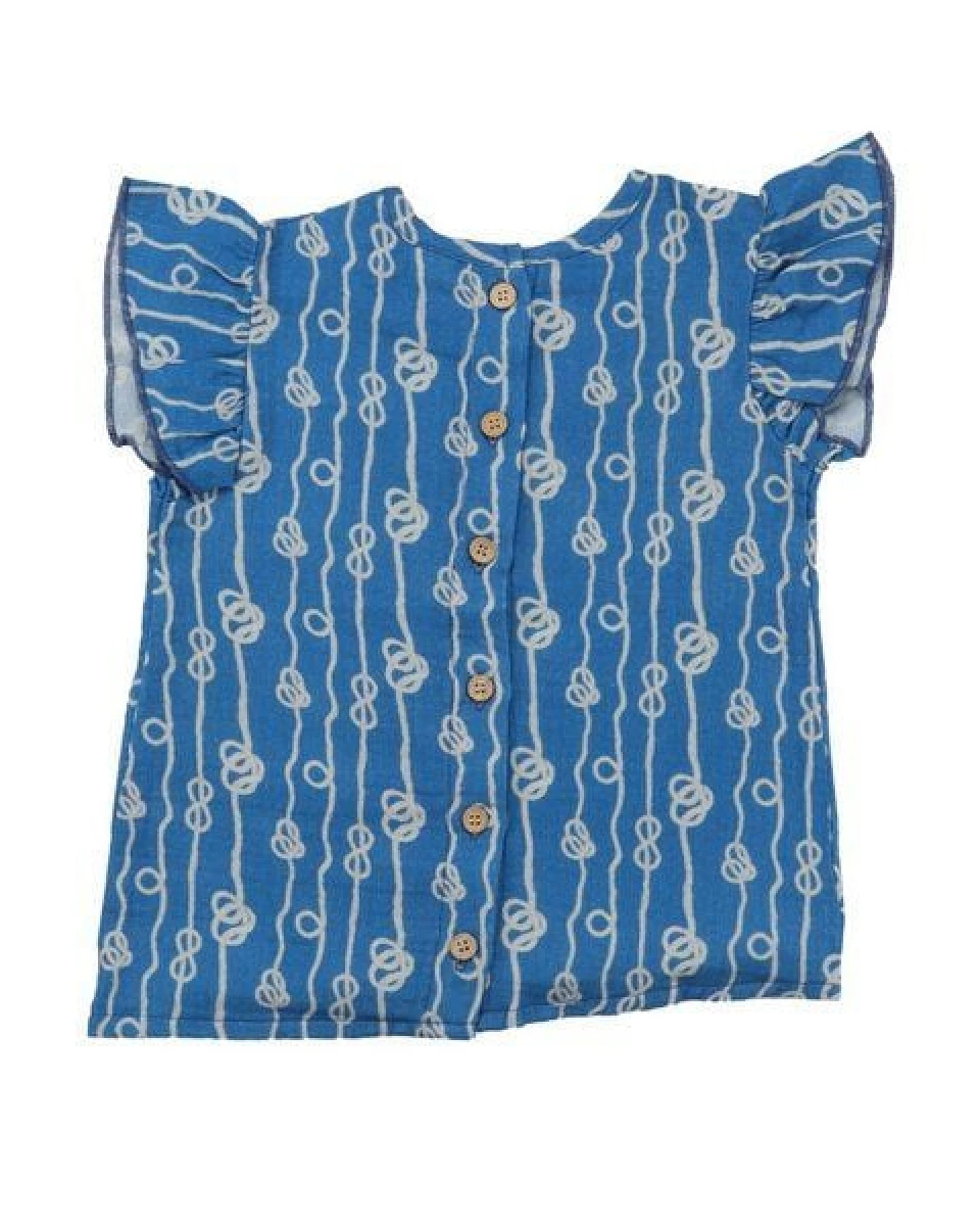 Baby Bluse GOTS zertifiziert, Bio-Baumwolle, dunkelblau, Sailor-Knot-Design, kurzarm, weich – Walkiddy – Ansicht 3